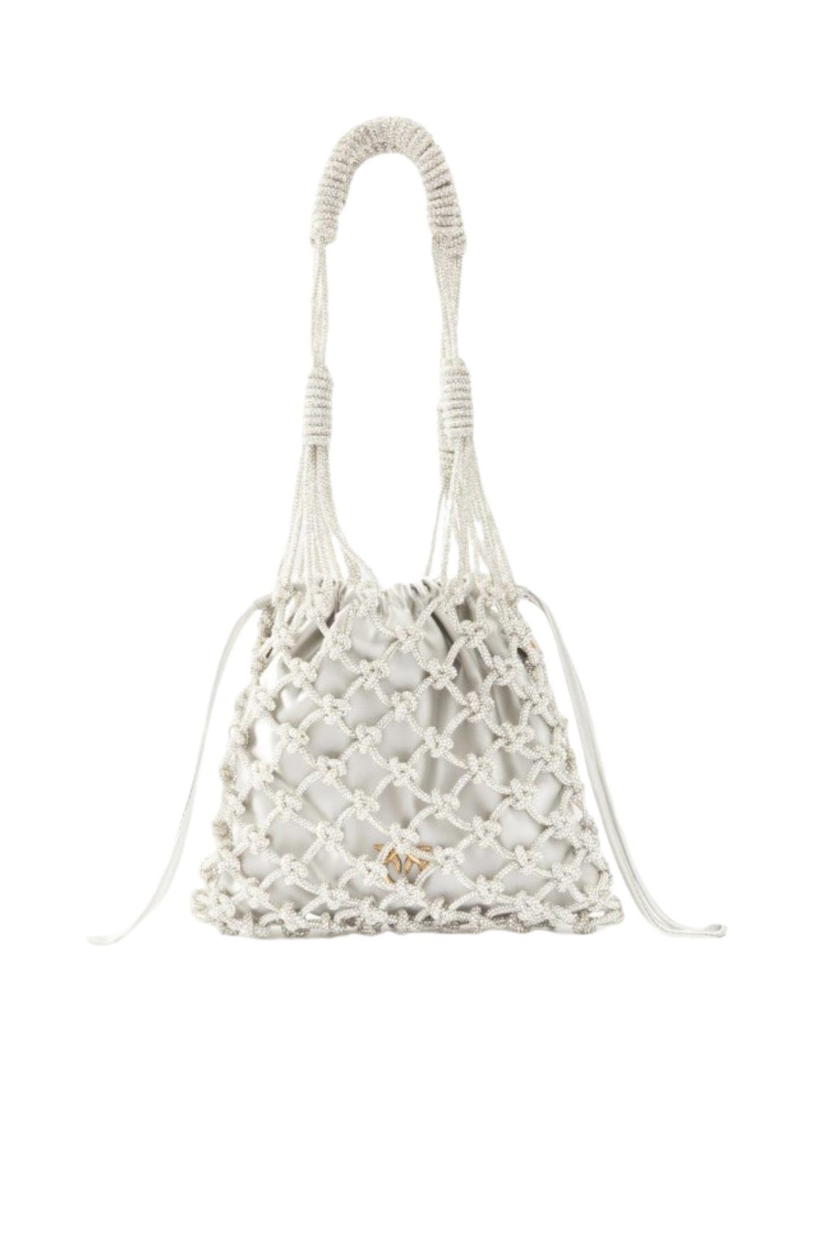  Pinko Borsa A Spalla Piccola Con Micro Strass Argento Woman - 1