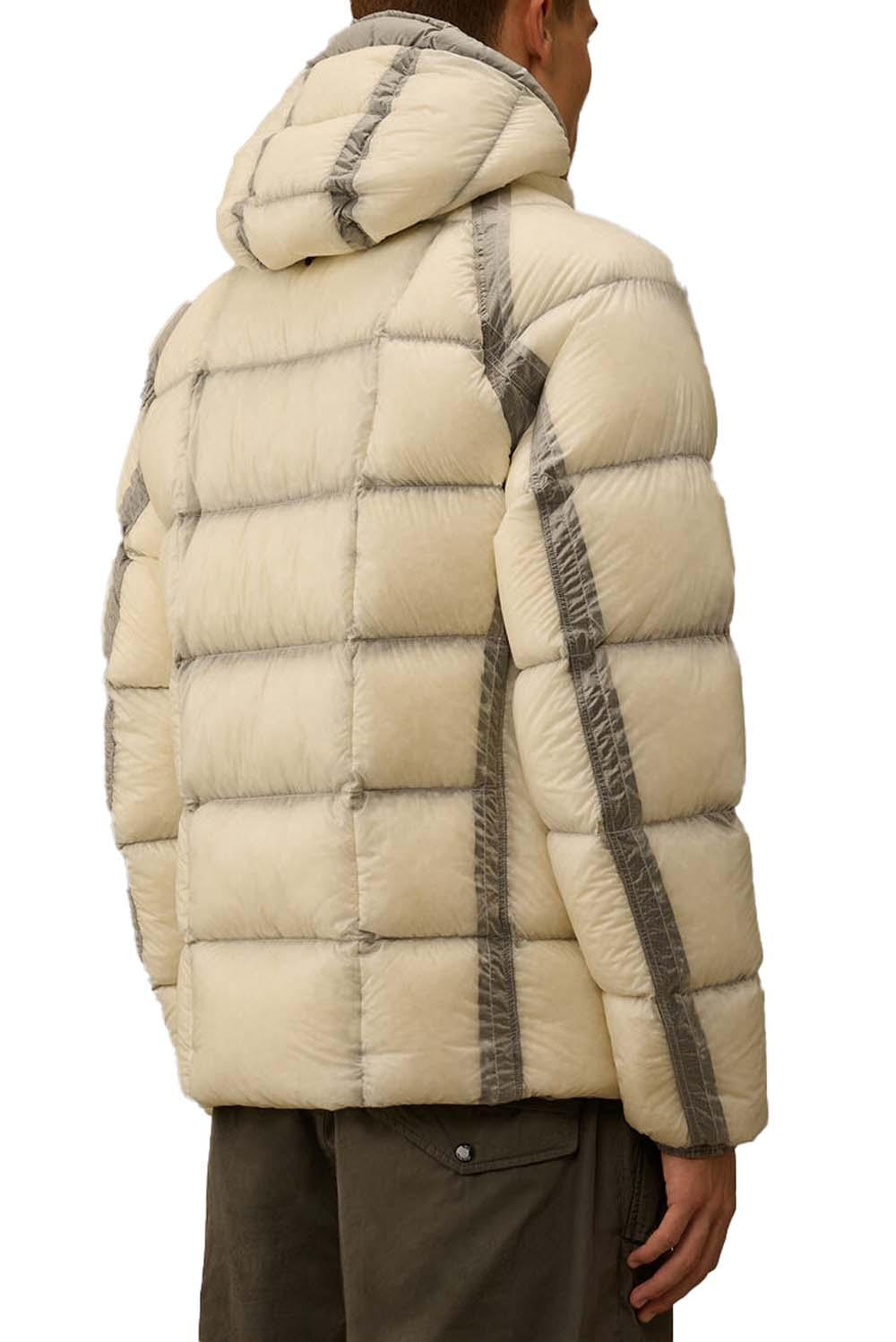  Cp Company Shell Hooded Down Puffer Jacket Gauze White Uomo - 3