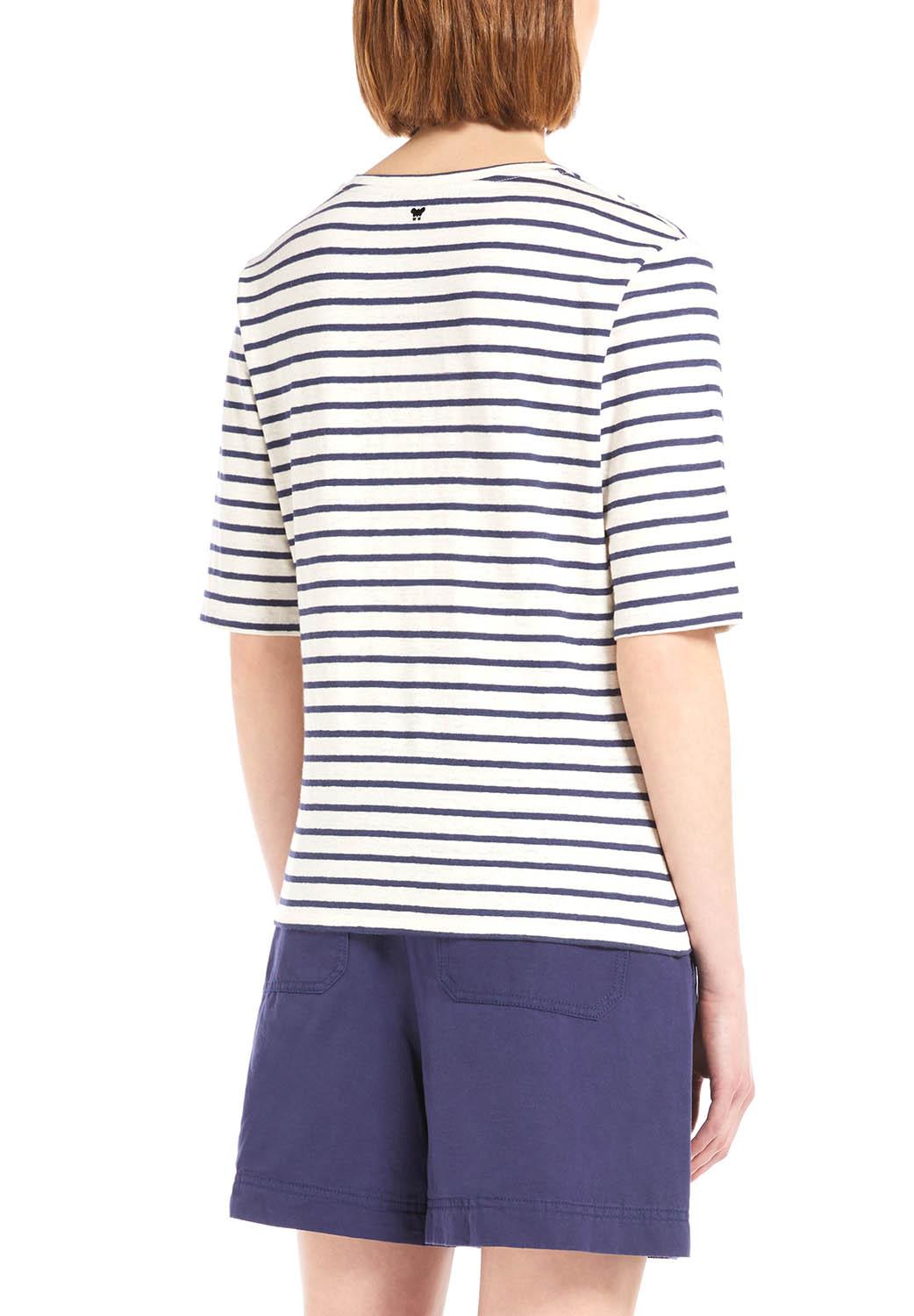  Max Mara T-shirt Lino Opzione Navy Woman - 4