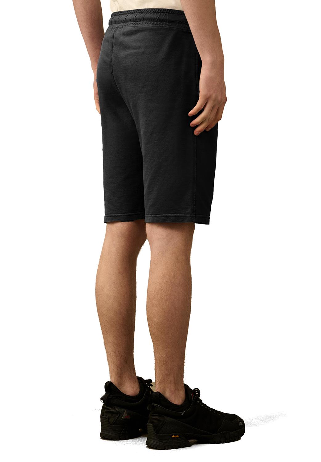 Cp Company Fleece Cargo Lens Shorts Black Uomo - 3