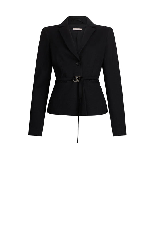 LIU JO JEANS Giacca Con Cintura Logata nera