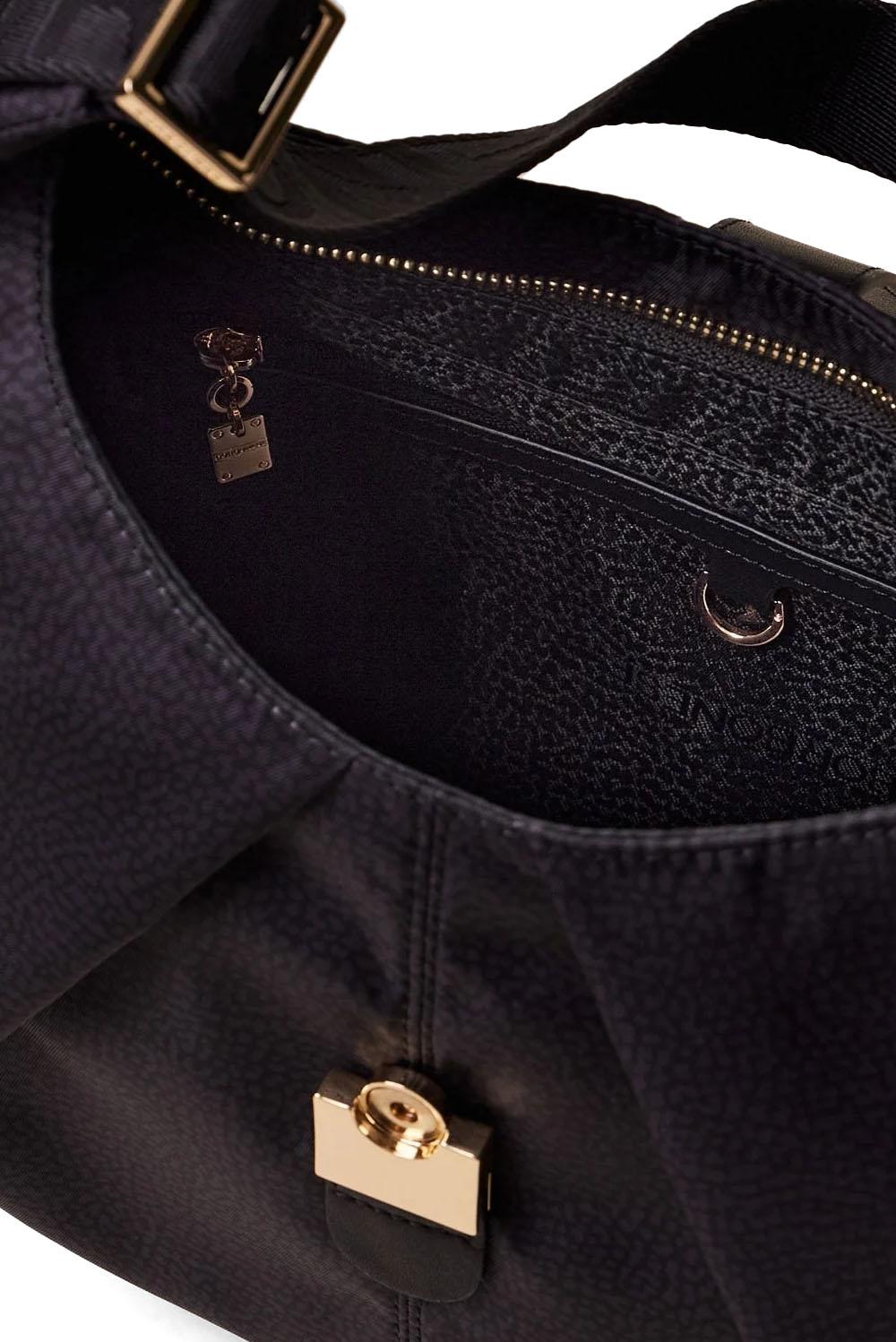  Borbonese Hobo Cortina Medium Nero Woman - 5