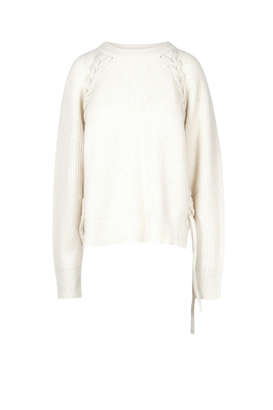 JUCCA Maglione in lana con intreccio panna