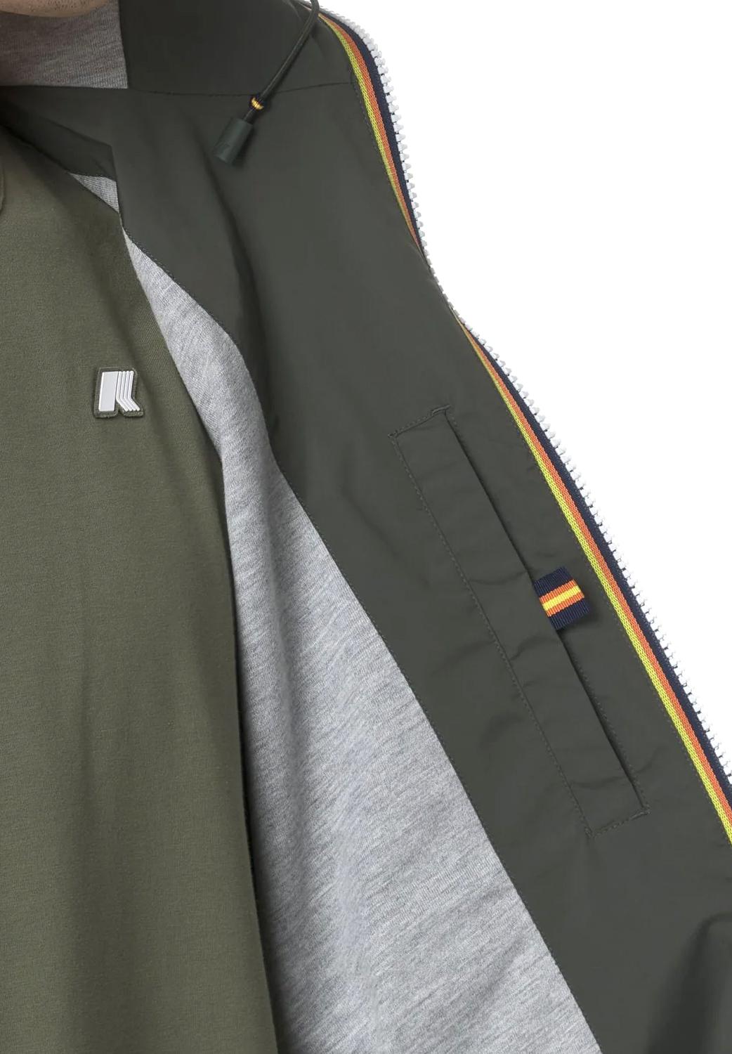  K-way Giacca Jack Stretch Nylon Green - Black Uomo - 4