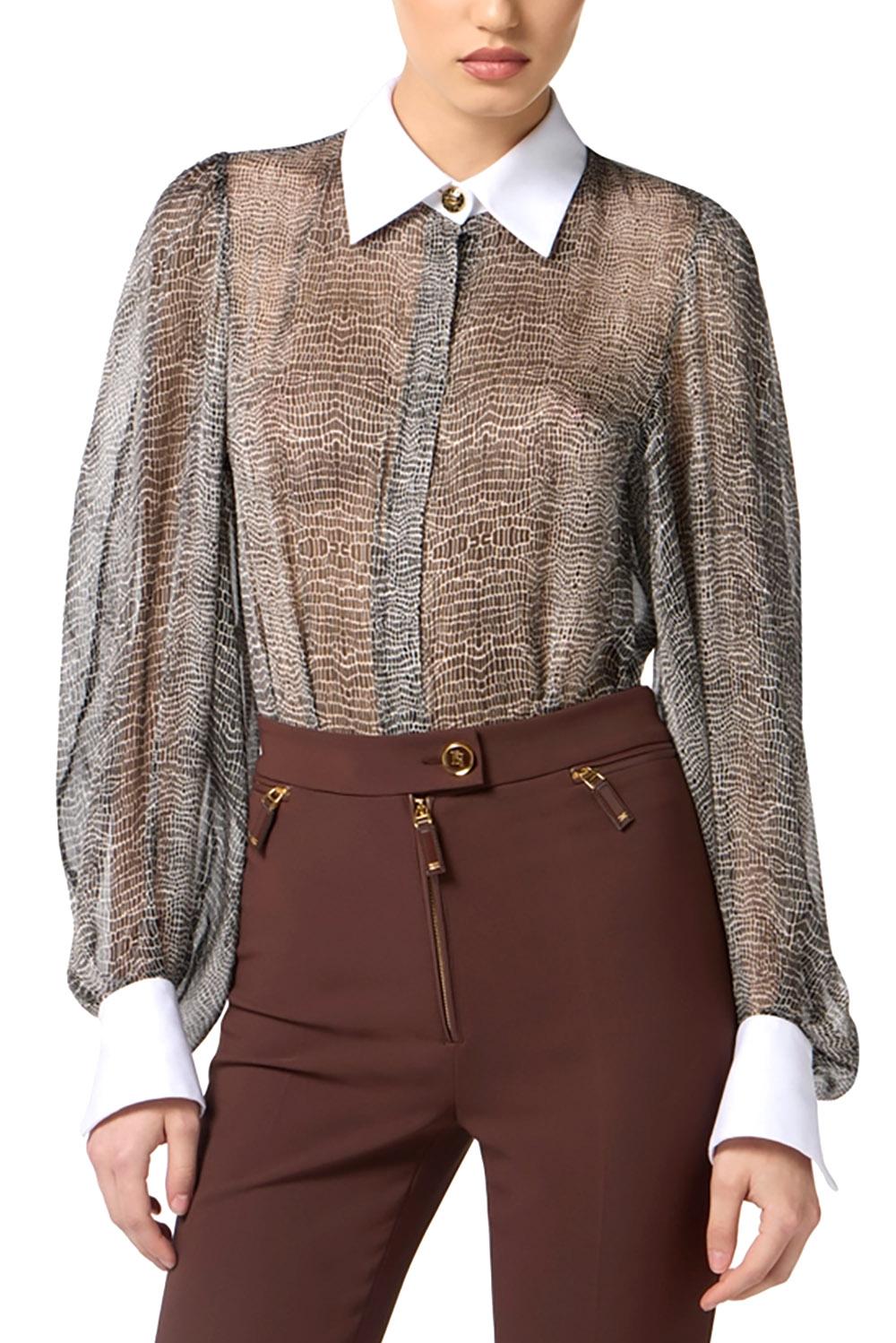  Elisabetta Franchi Body Con Stampa Pitone Nero Woman - 2