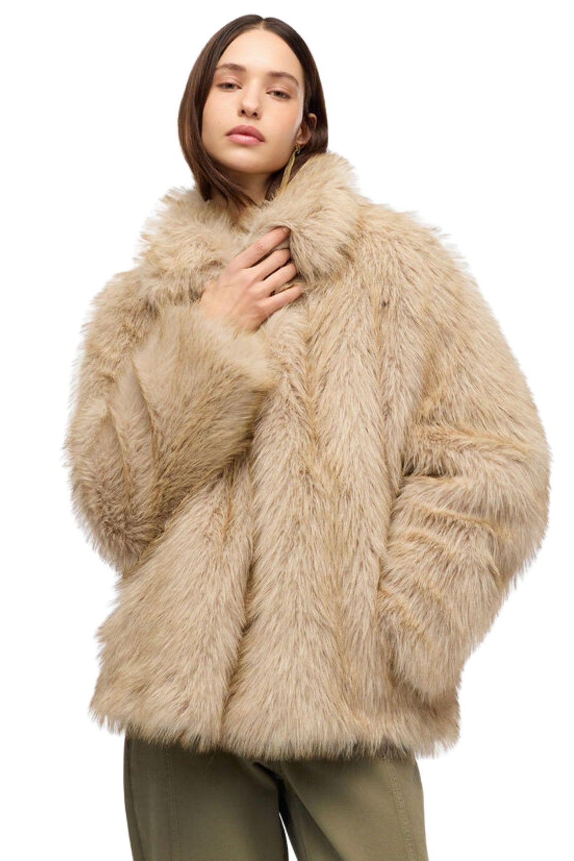  Liu Jo Giacca In Pelliccia Sintetica Beige Honey Woman - 3