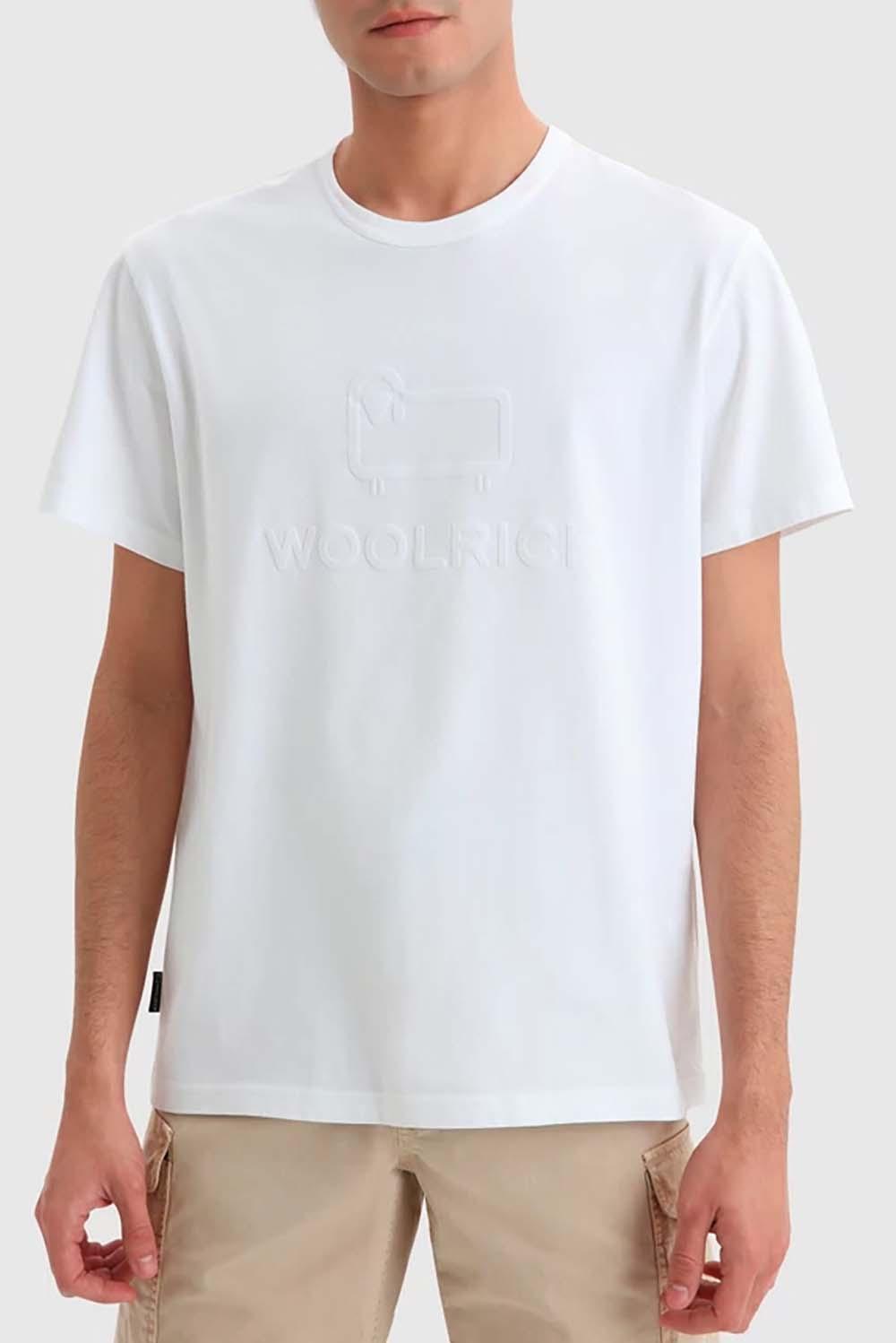  Woolrich Maglietta Macro Logo White Uomo - 1