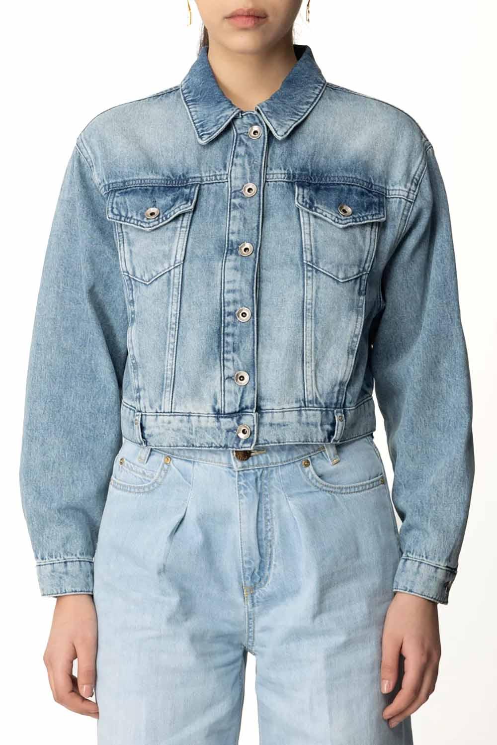  Patrizia Pepe Giubbotto In Denim <br/> Light Blue Woman - 2