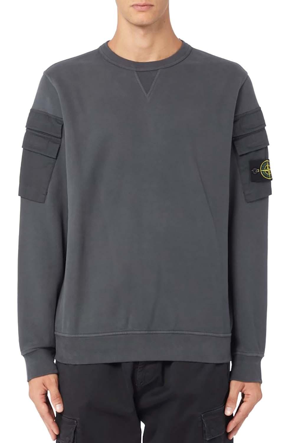  Stone Island Felpa Girocollo Grey Uomo - 2
