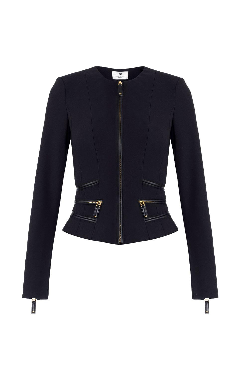  Elisabetta Franchi Giacca In Crêpe Nero Woman - 1