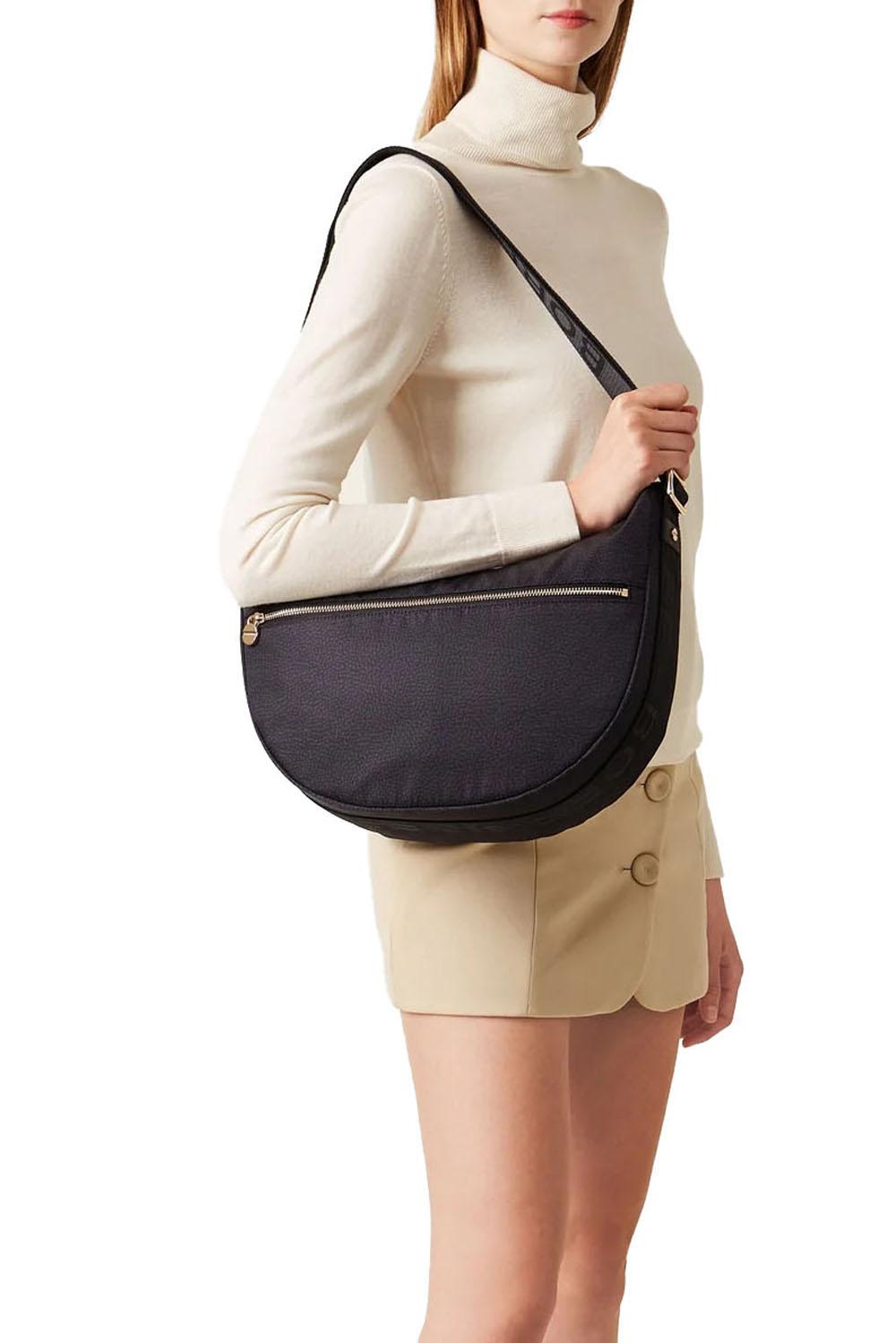  Borbonese Eco Line Luna Bag Middle Nero Woman - 3
