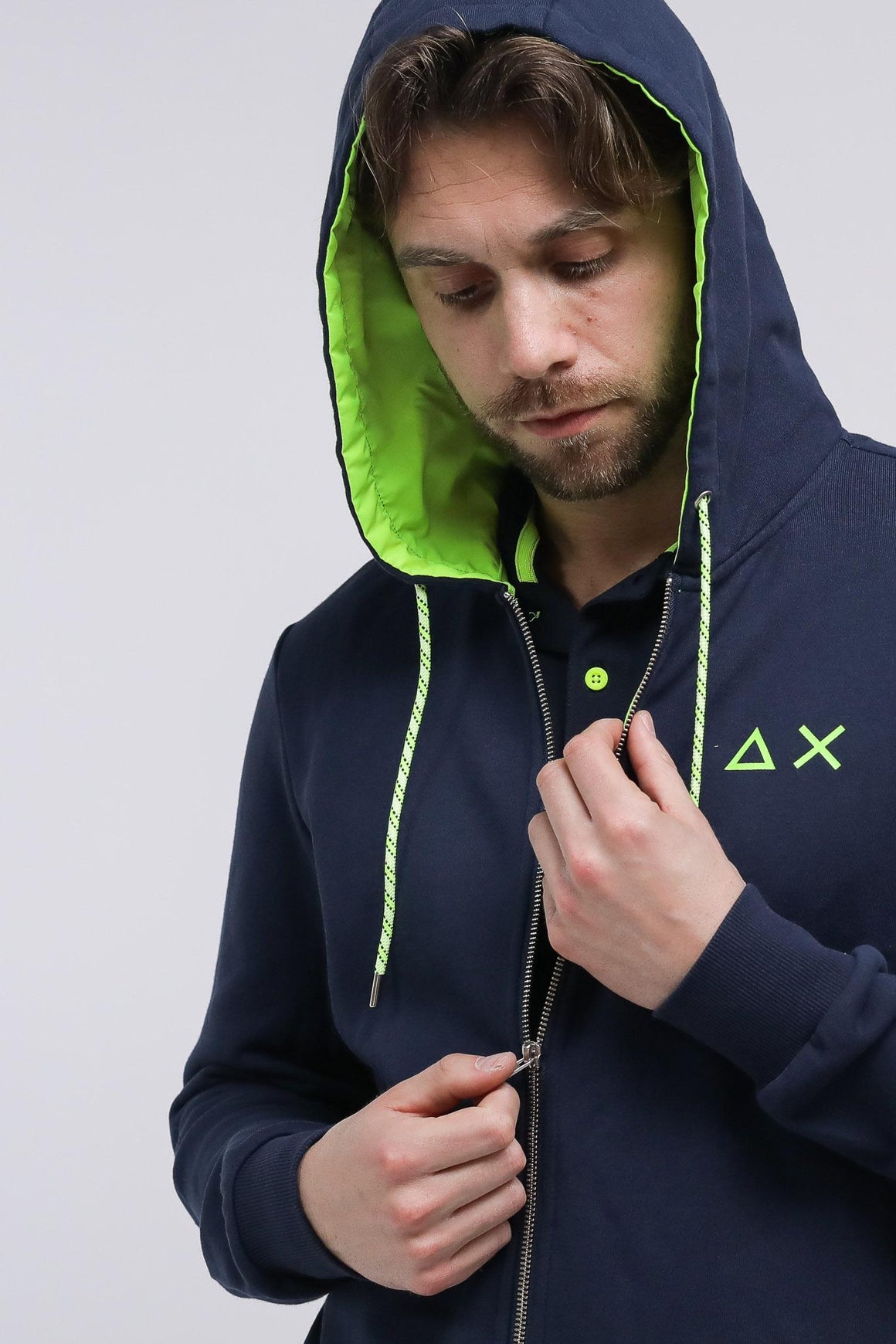  Sun 68 Sun68 Hoodie Zip Navy Uomo - 7