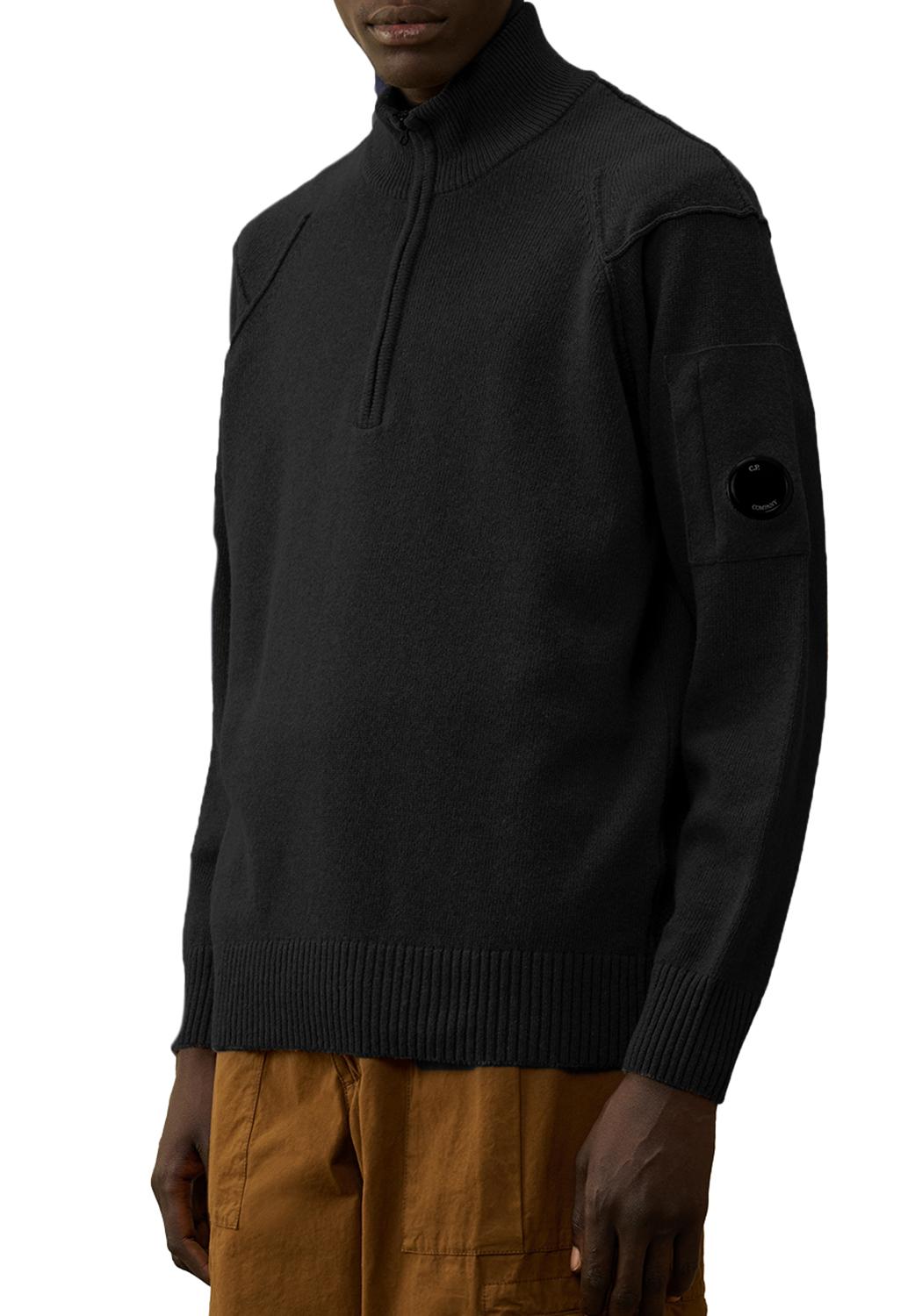  Cp Company Zipped Knit Black Uomo - 5