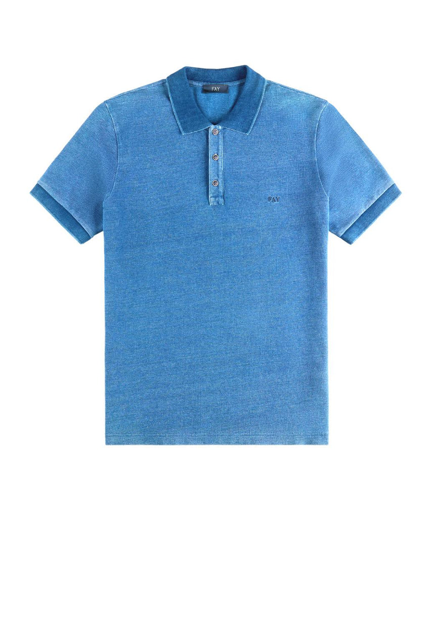  Fay Polo Piquet Uomo Cobalto