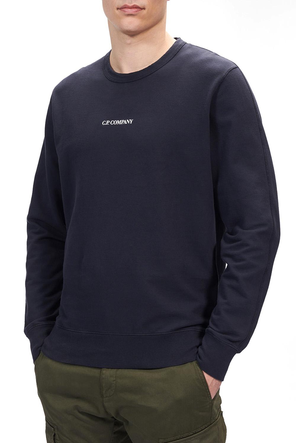  Cp Company Light Fleece Logo Navy Uomo - 2