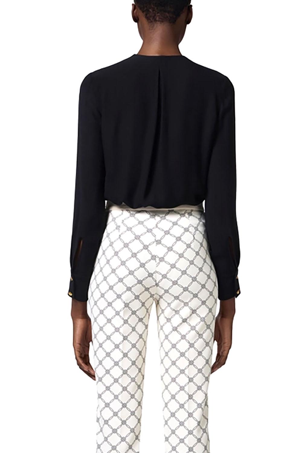  Elisabetta Franchi Blusa In Georgette Nero Woman - 3