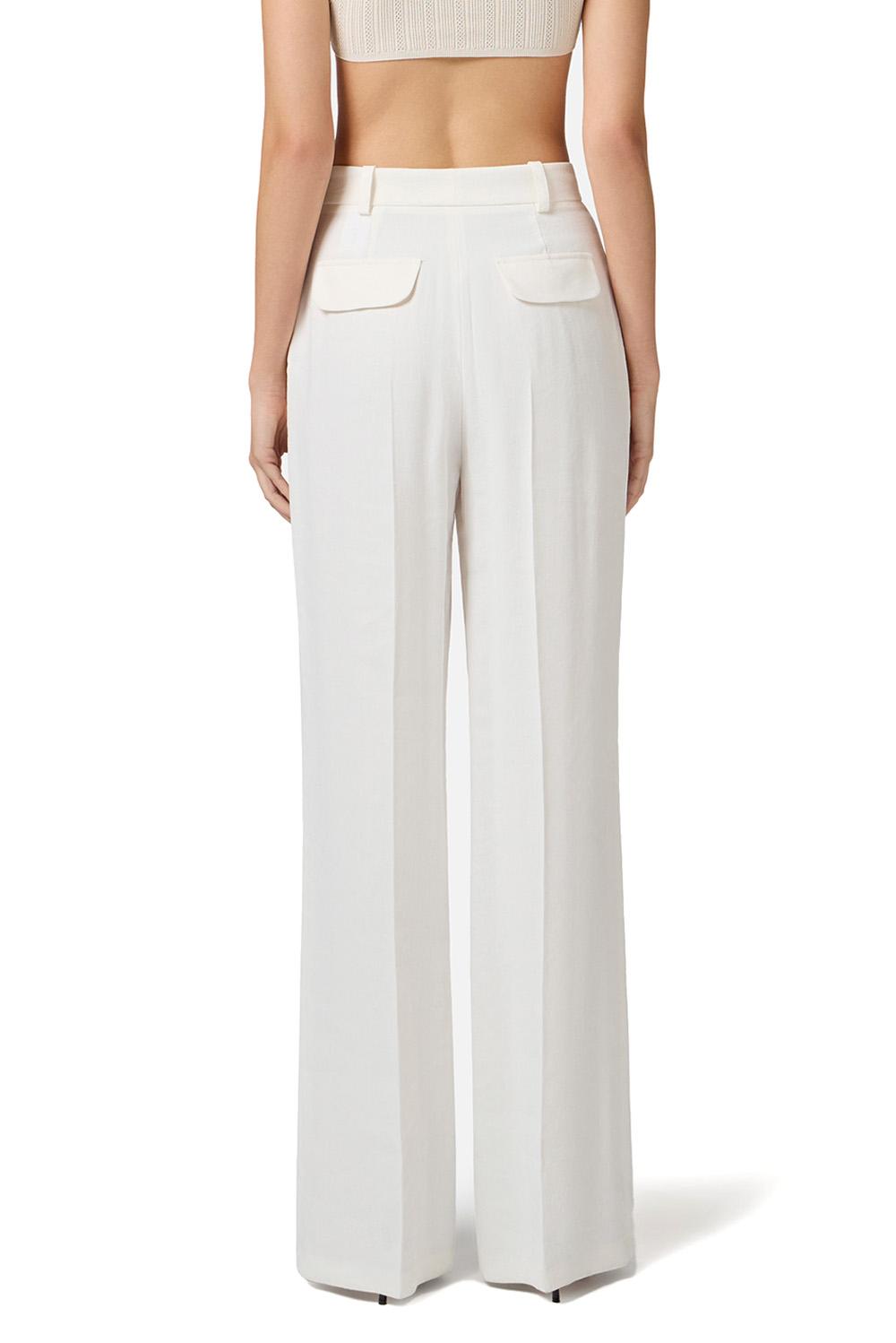  Elisabetta Franchi Pantaloni In Gabardina Avorio Woman - 3