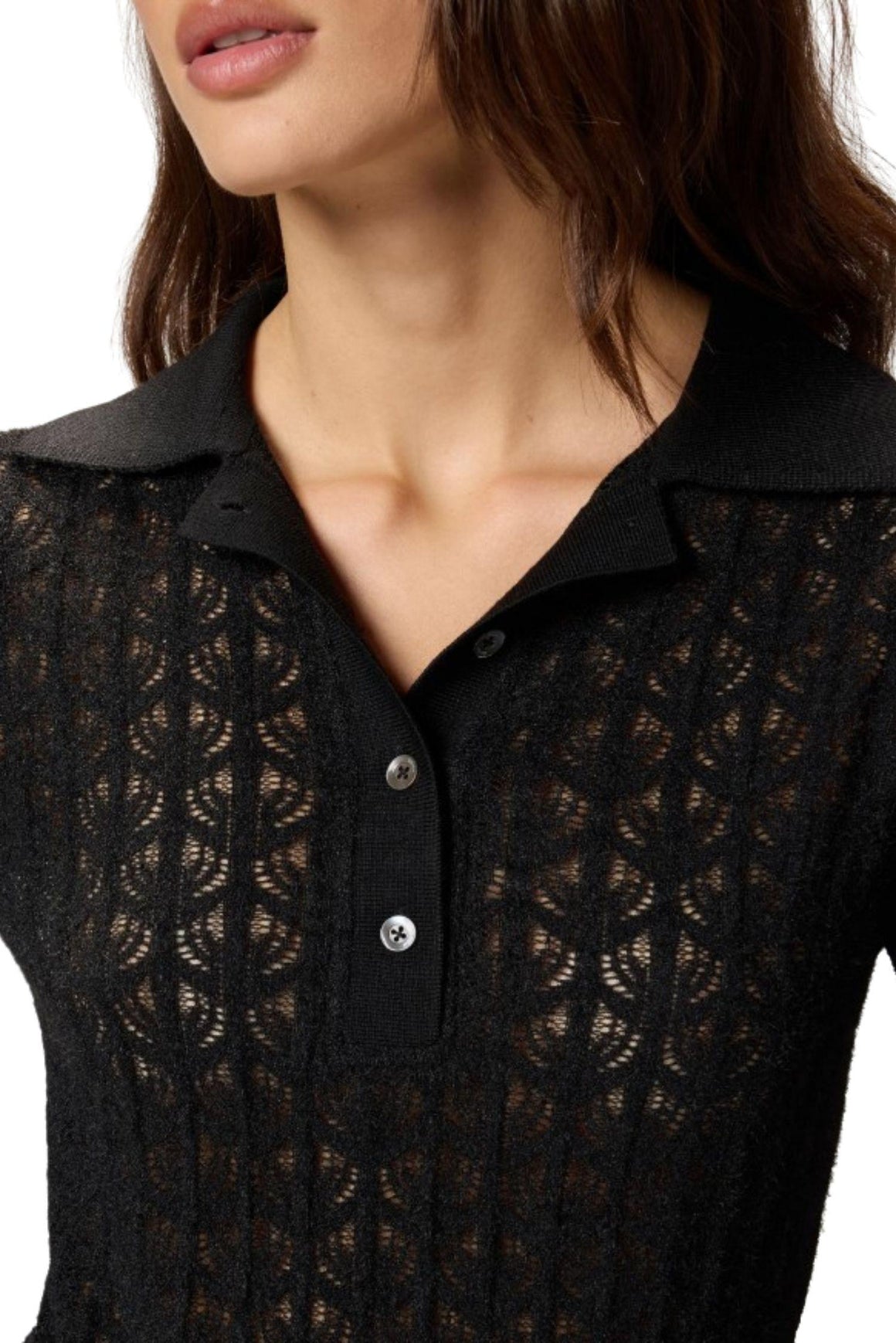  Pinko Maglia Body In Pizzo Colre Nero Woman - 3