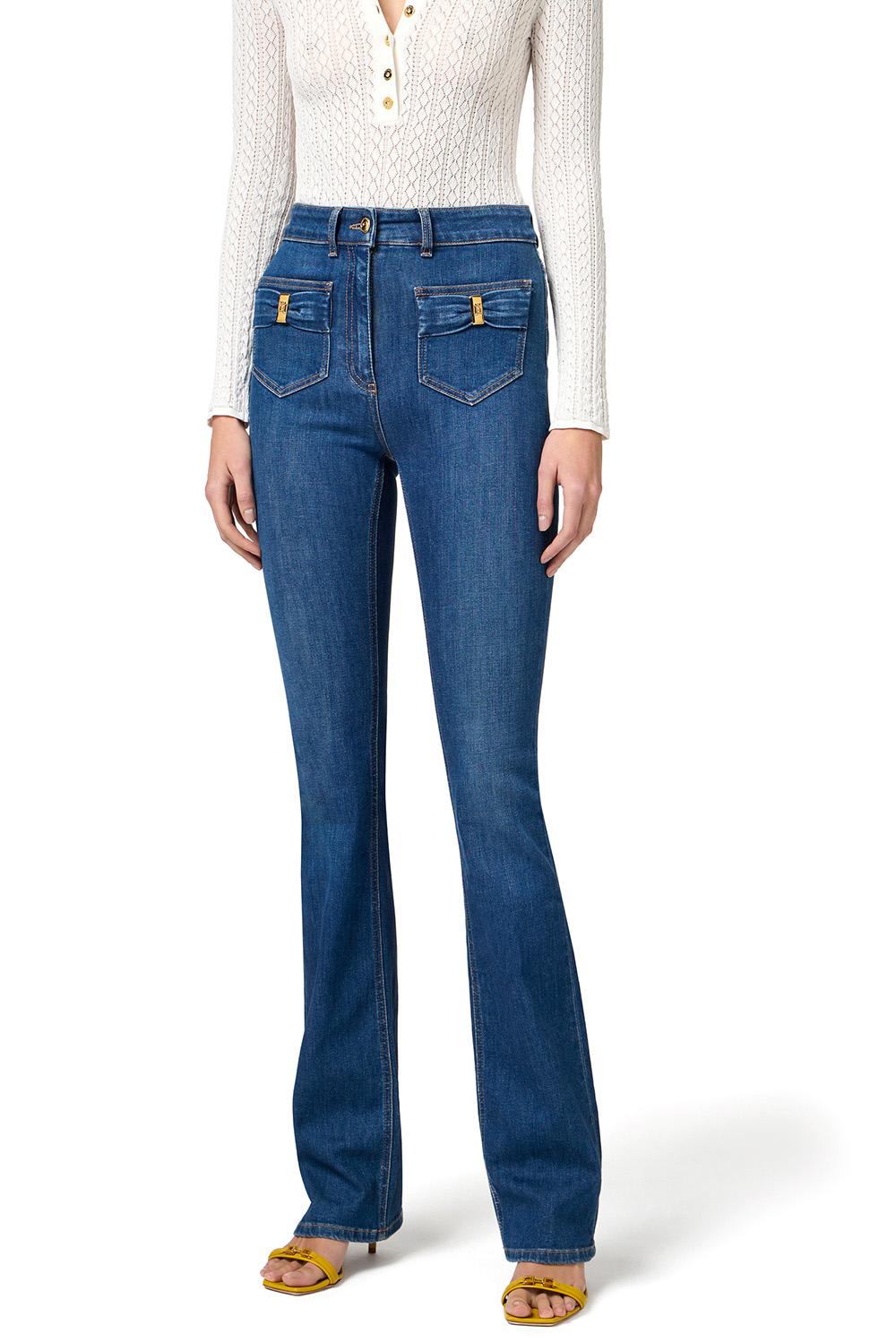  Elisabetta Franchi Jeans Con Taschini Blue Denim Woman - 2