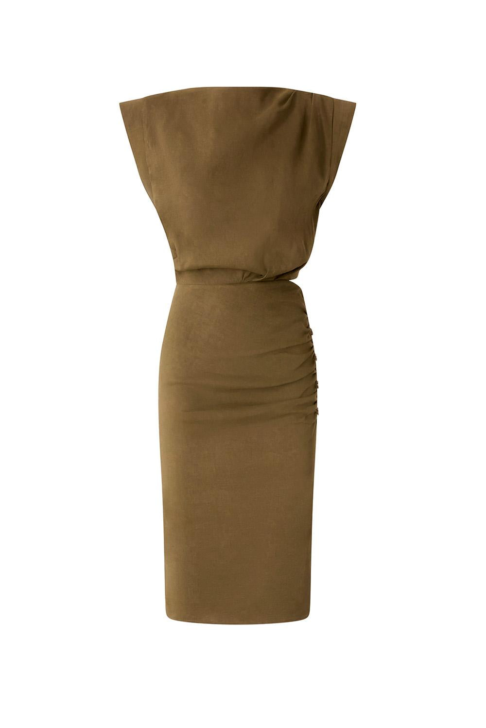  Pinko Pink Abito In Lino Cielo Oliva Woman - 1