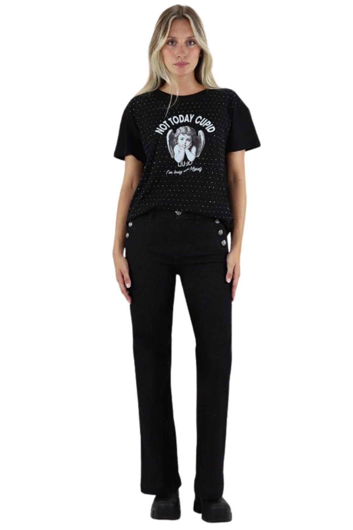  Liu Jo Jeans Modello Flare Denim Nero Black Woman - 2