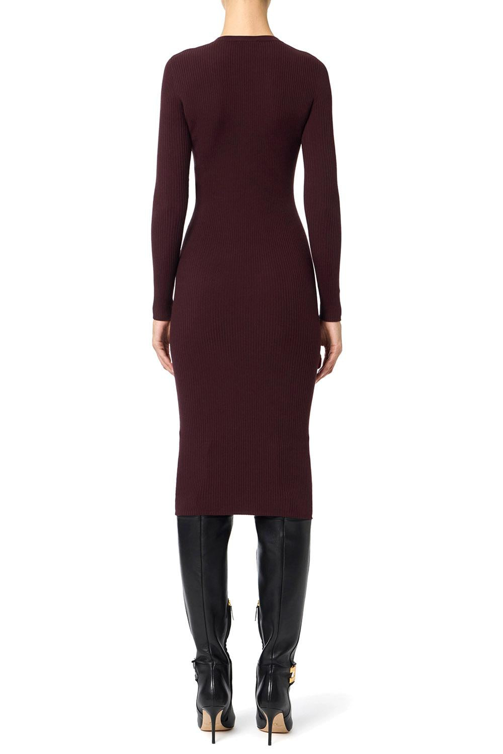  Elisabetta Franchi Abito In Maglia Merlot Woman - 3