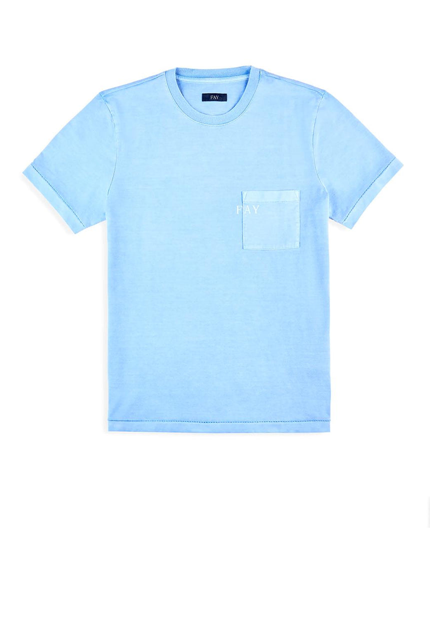  Fay T-shirt In Jersey Uomo Azzurro
