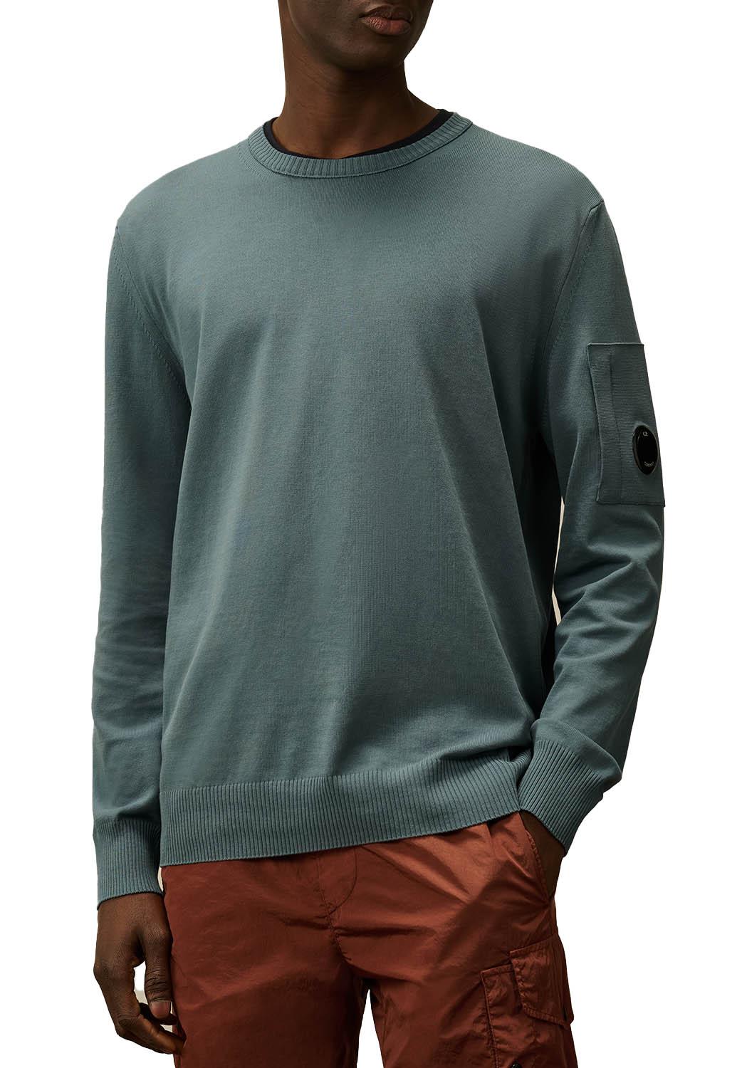  Cp Company Cotton Crepe Crewneck Stormy Weather Uomo - 2