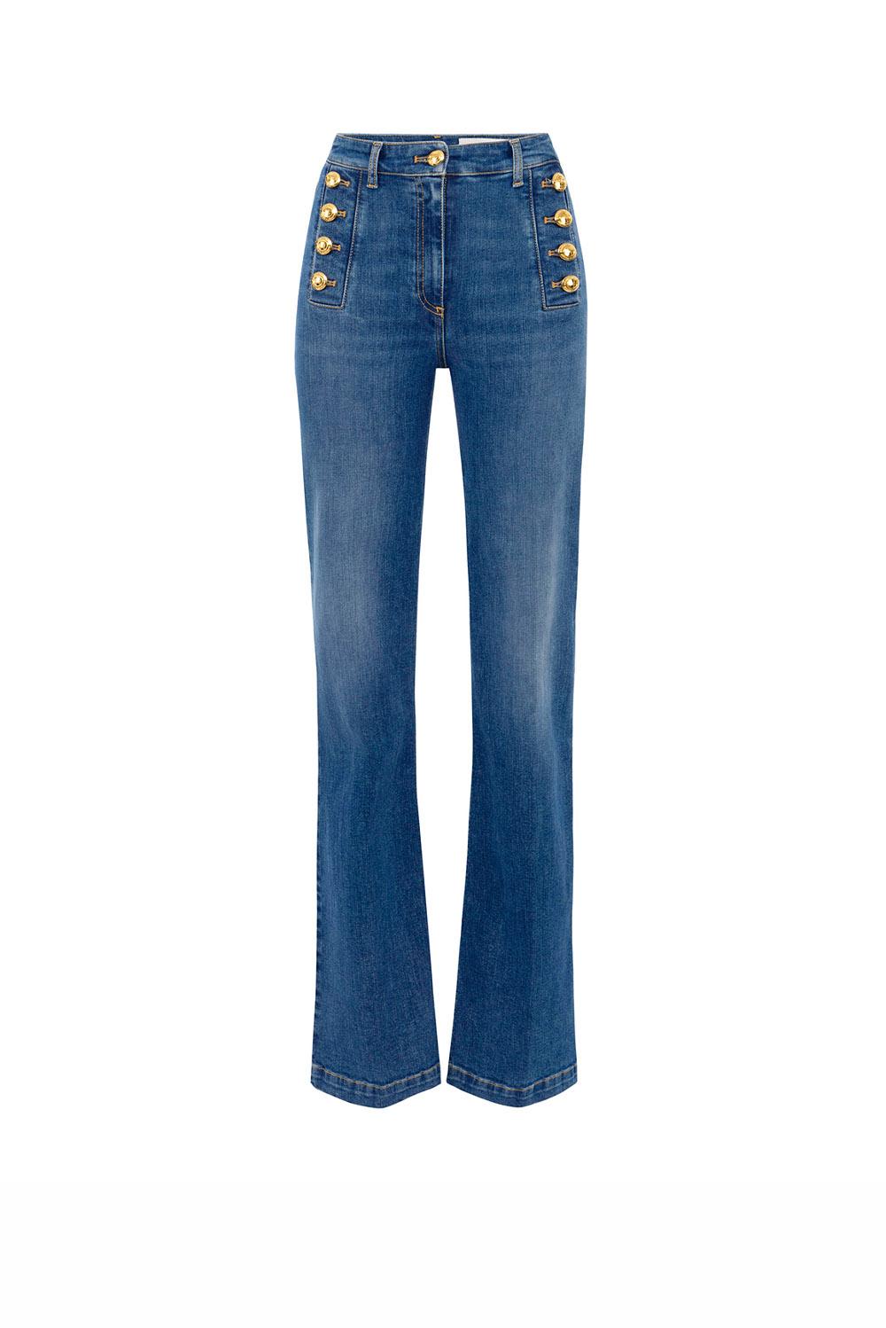  Elisabetta Franchi Jeans A Zampa Blue Vintage Woman - 1