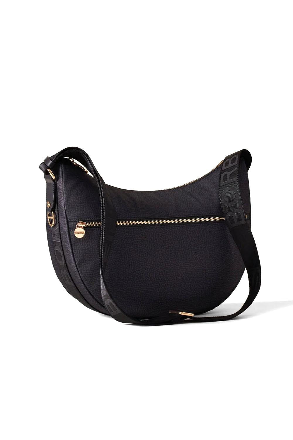  Borbonese Eco Line Luna Bag Middle Nero Woman - 2