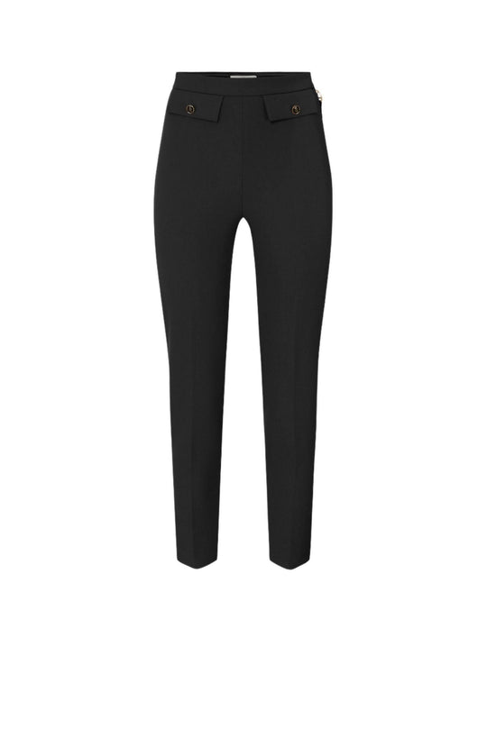 Pantaloni in doppio crêpe colore nero
