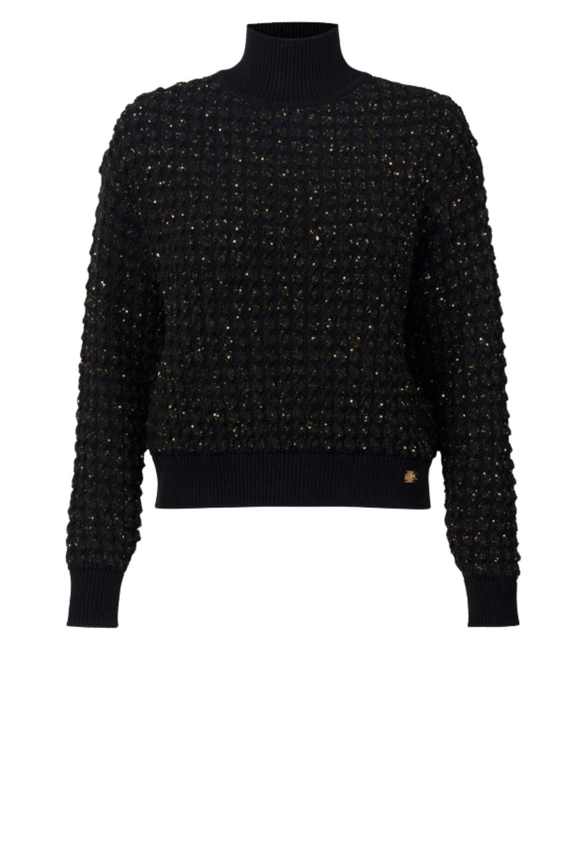  Elisabetta Franchi Maglia In Bouclé Nero Grigio Con Paillettes Woman - 1