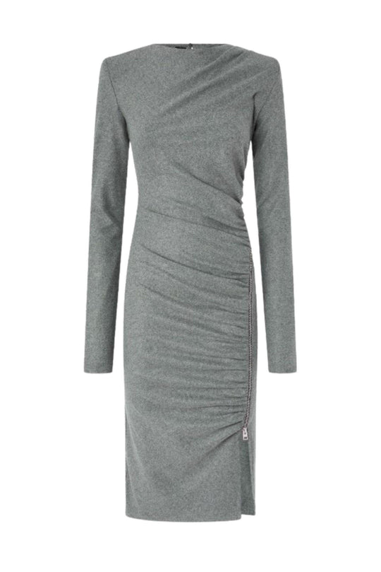 Vestito midi aderente con drappeggio