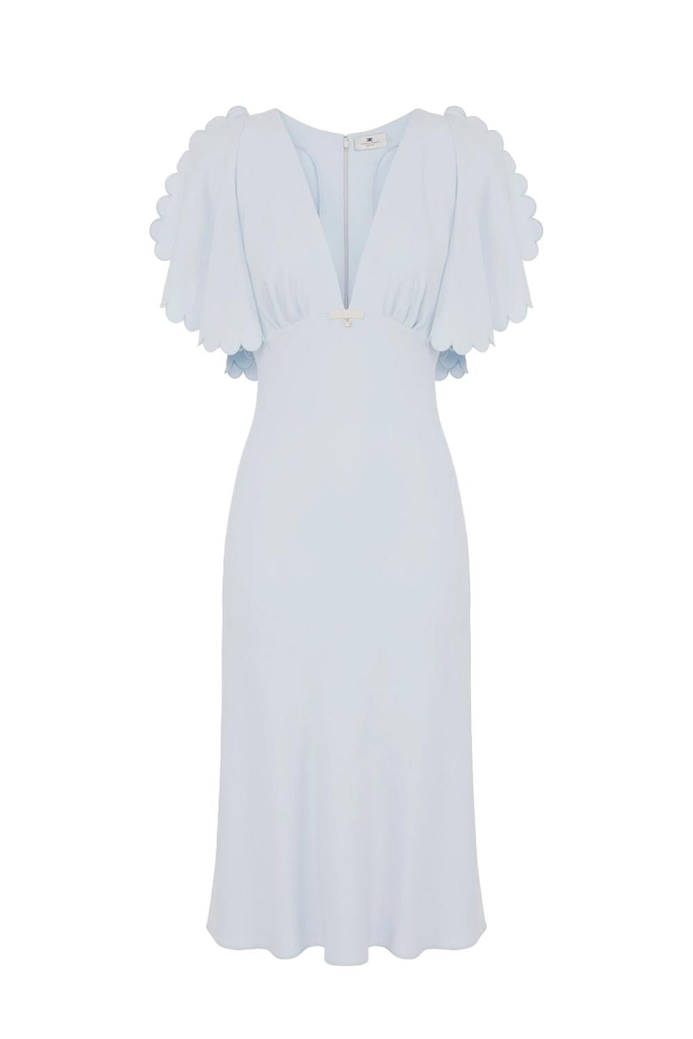  Elisabetta Franchi Abito In Crêpe Sky Blue Woman - 1