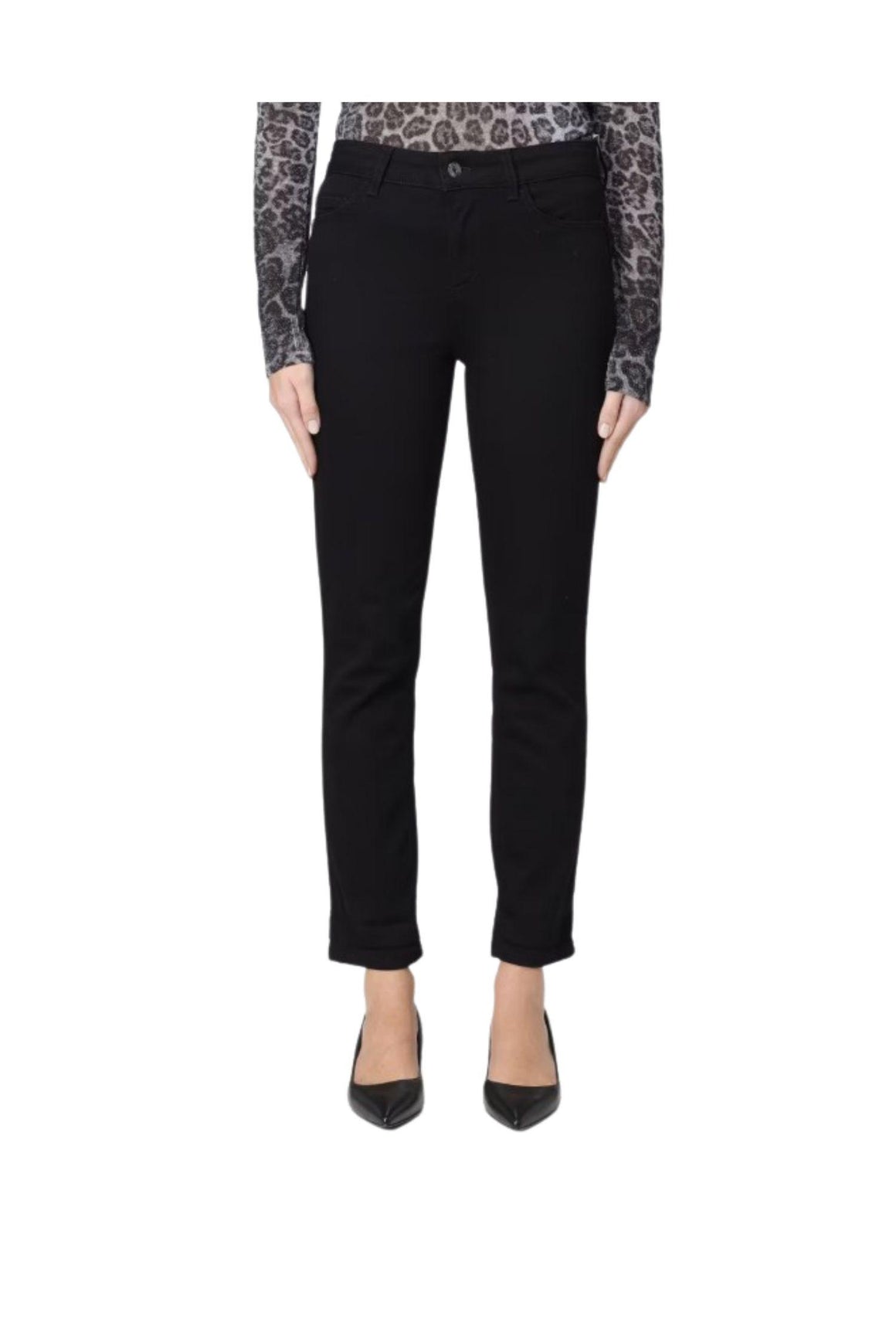  Liu Jo Jeans Skinny Con Risvolto Black Denim Woman - 1