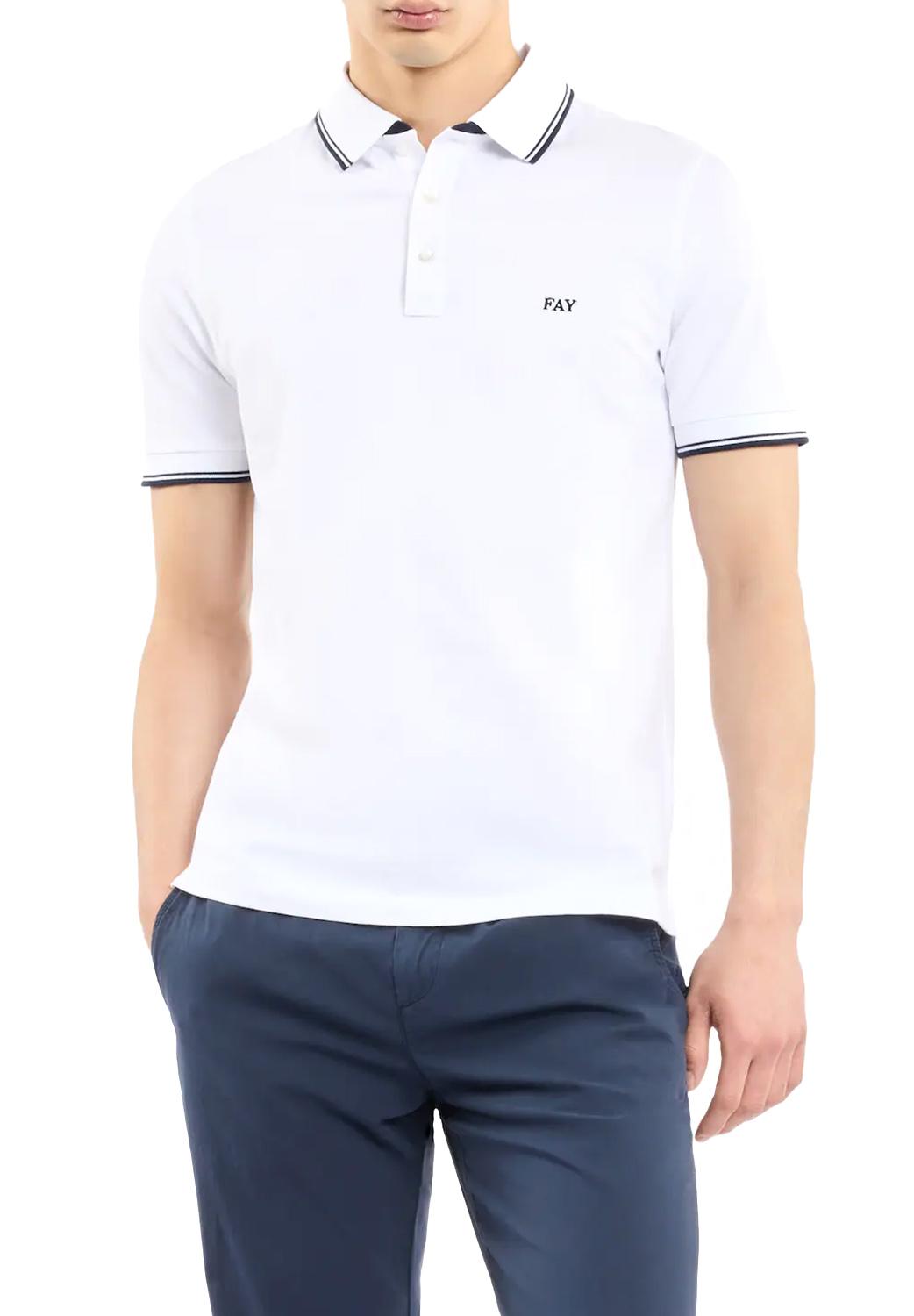  Fay Polo In Cotone Bianco Uomo - 2