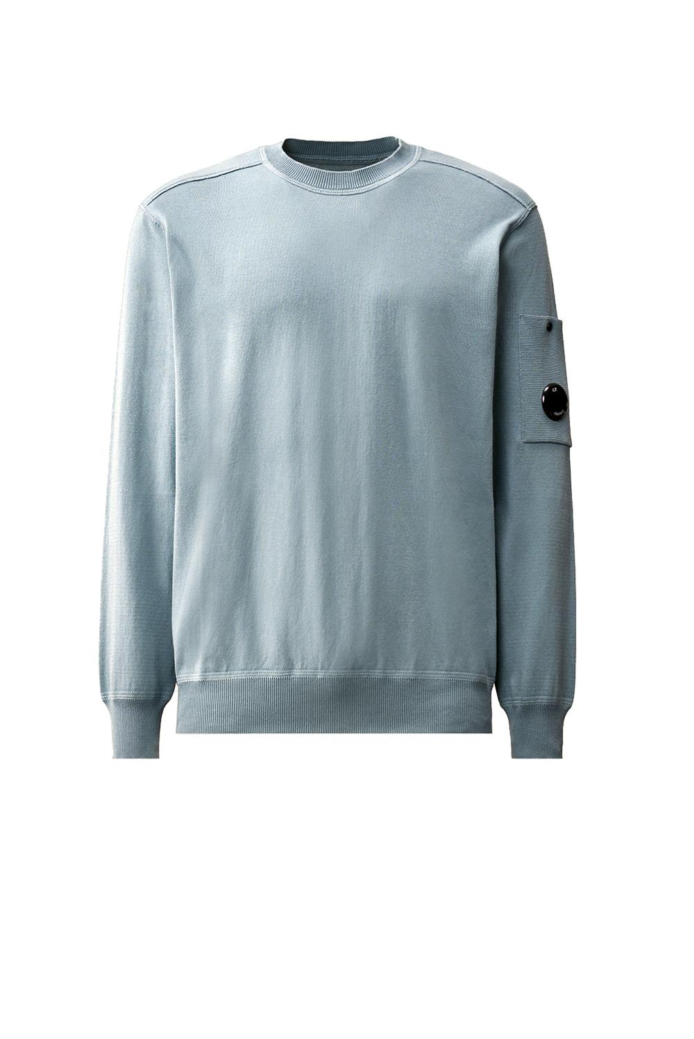  Cp Company C.p. Company Maglione Girocollo Con Lens Silver Blue Uomo - 1