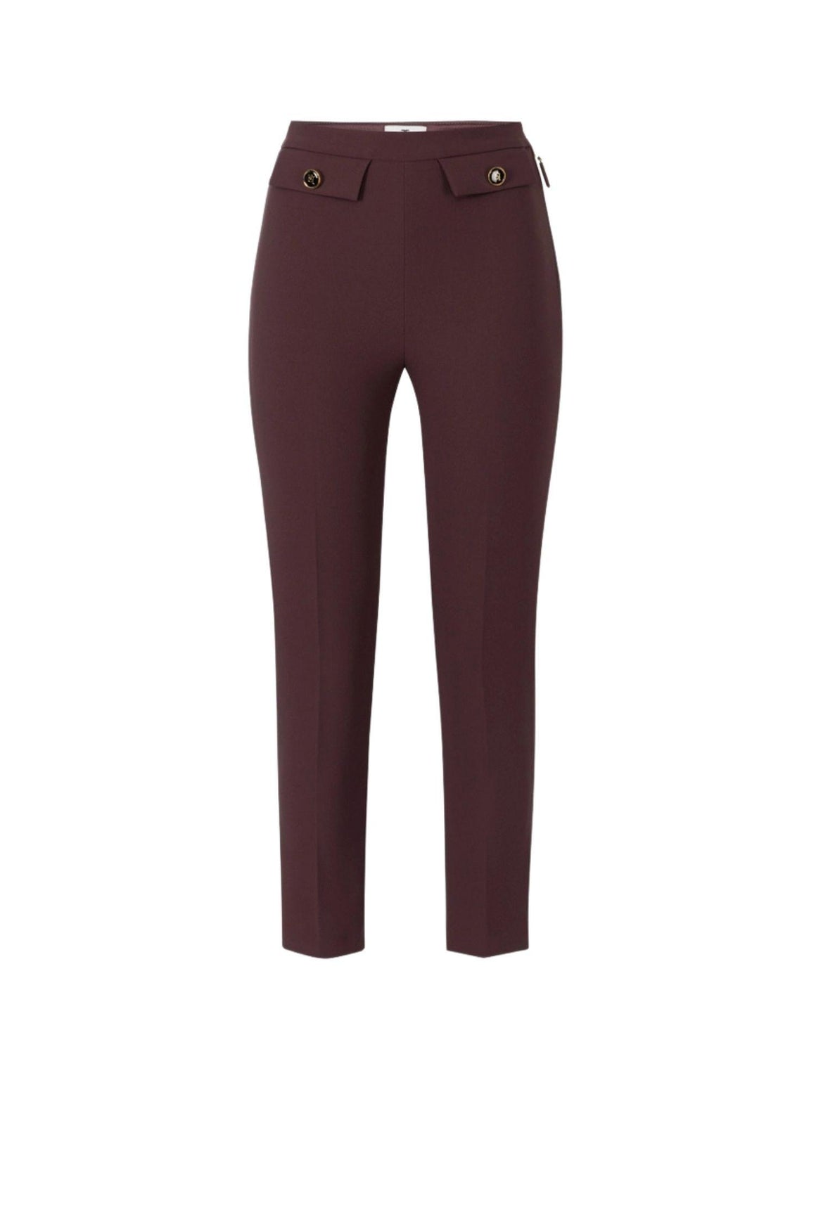  Elisabetta Franchi Pantaloni In Doppio Crêpe Colore Merlot Woman - 1