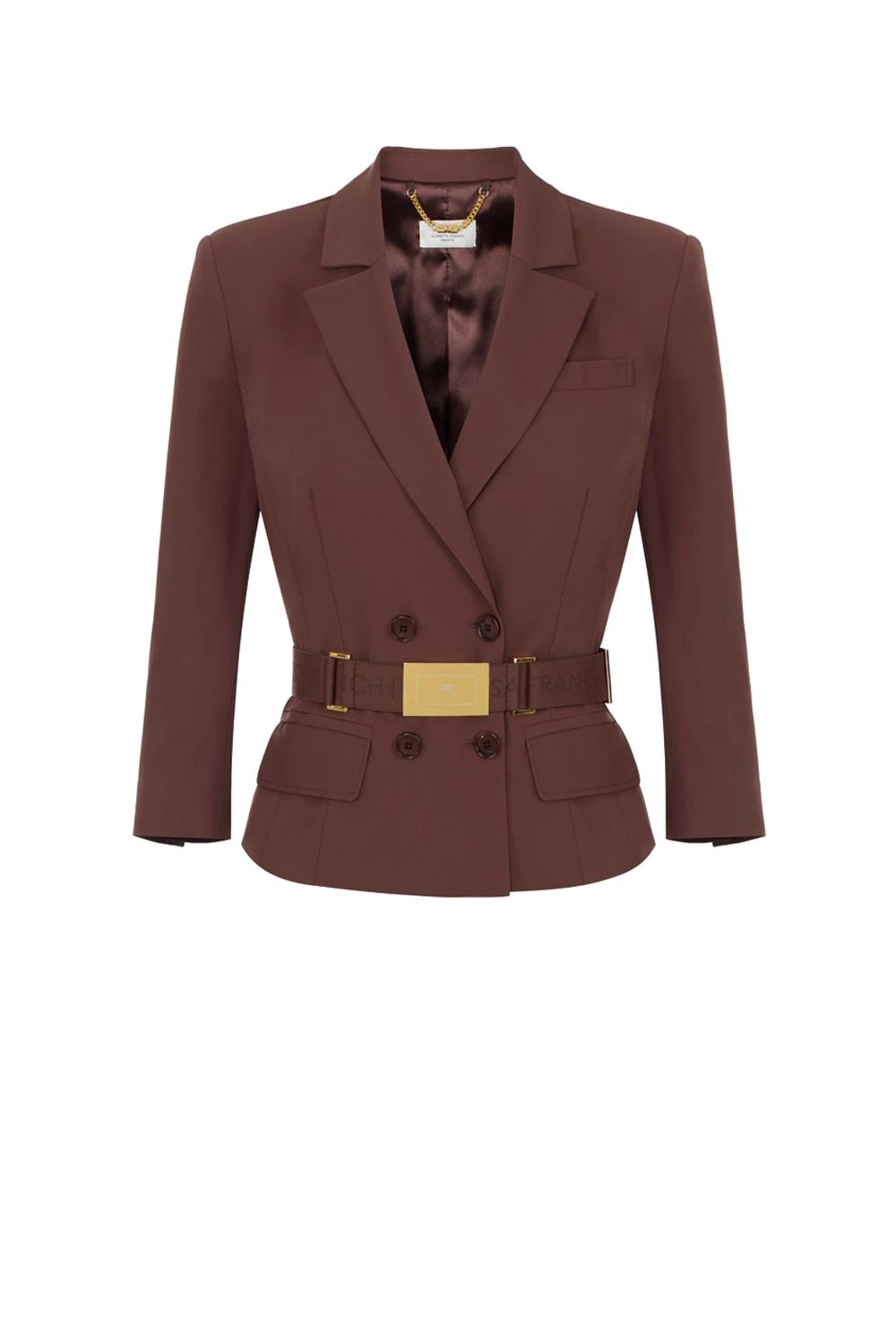  Elisabetta Franchi Giacca Tess.tecnico Cacao Woman - 1
