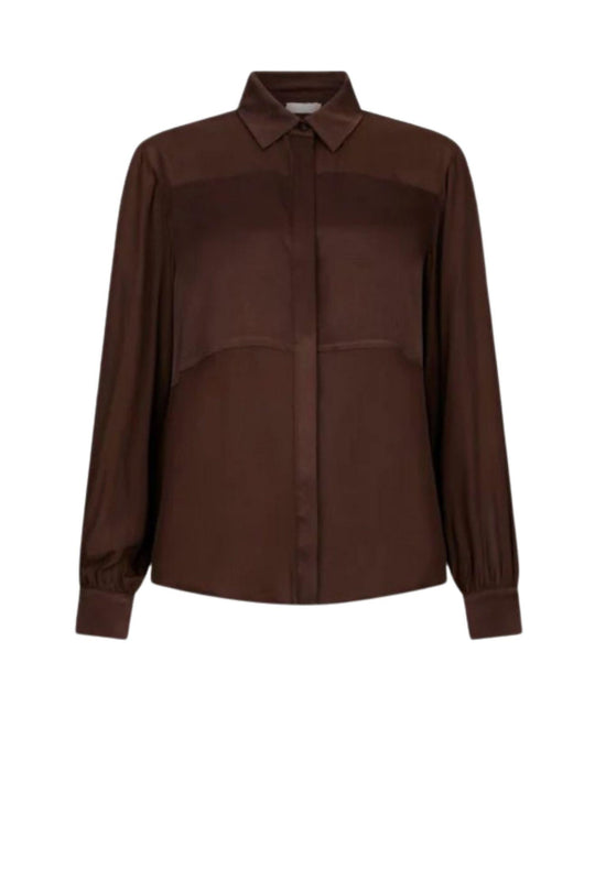 LIU JO Camicia in crêpe de chine Cioccolato