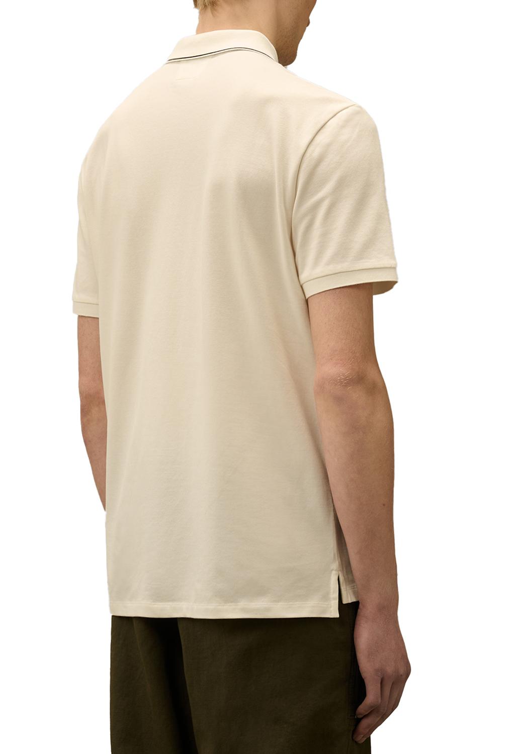  Cp Company Stretch Logo Polo Gauze White Uomo - 3
