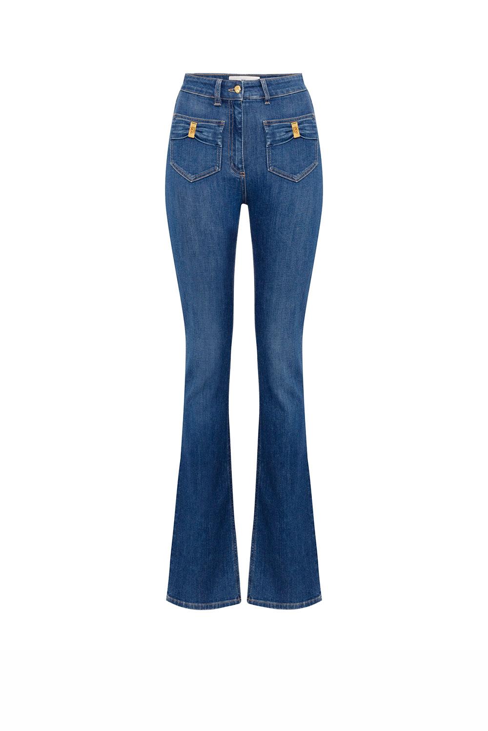  Elisabetta Franchi Jeans Con Taschini Blue Denim Woman - 1
