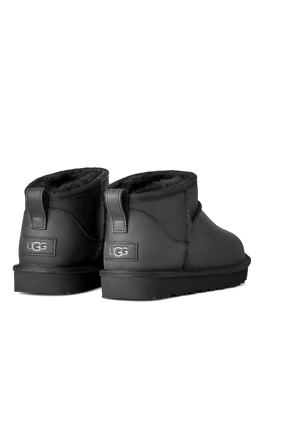  Ugg Ultra Mini Leather Black Woman - 3