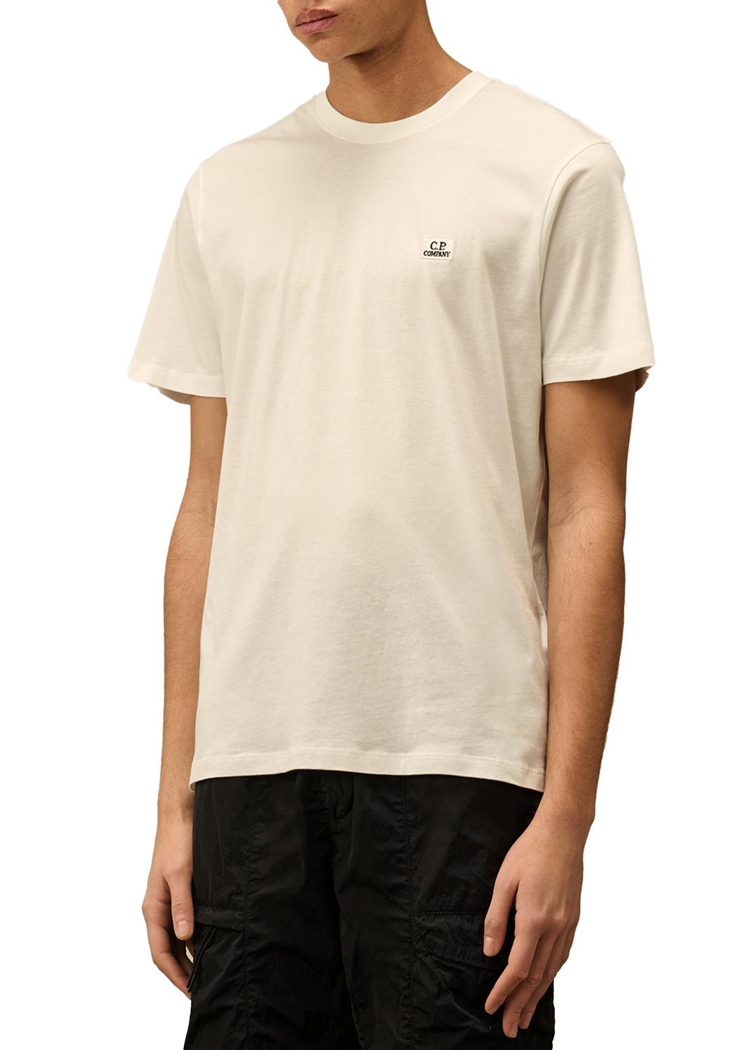 Cp Company 30/1 Jersey Logo T-shirt Gauze White Uomo - 5