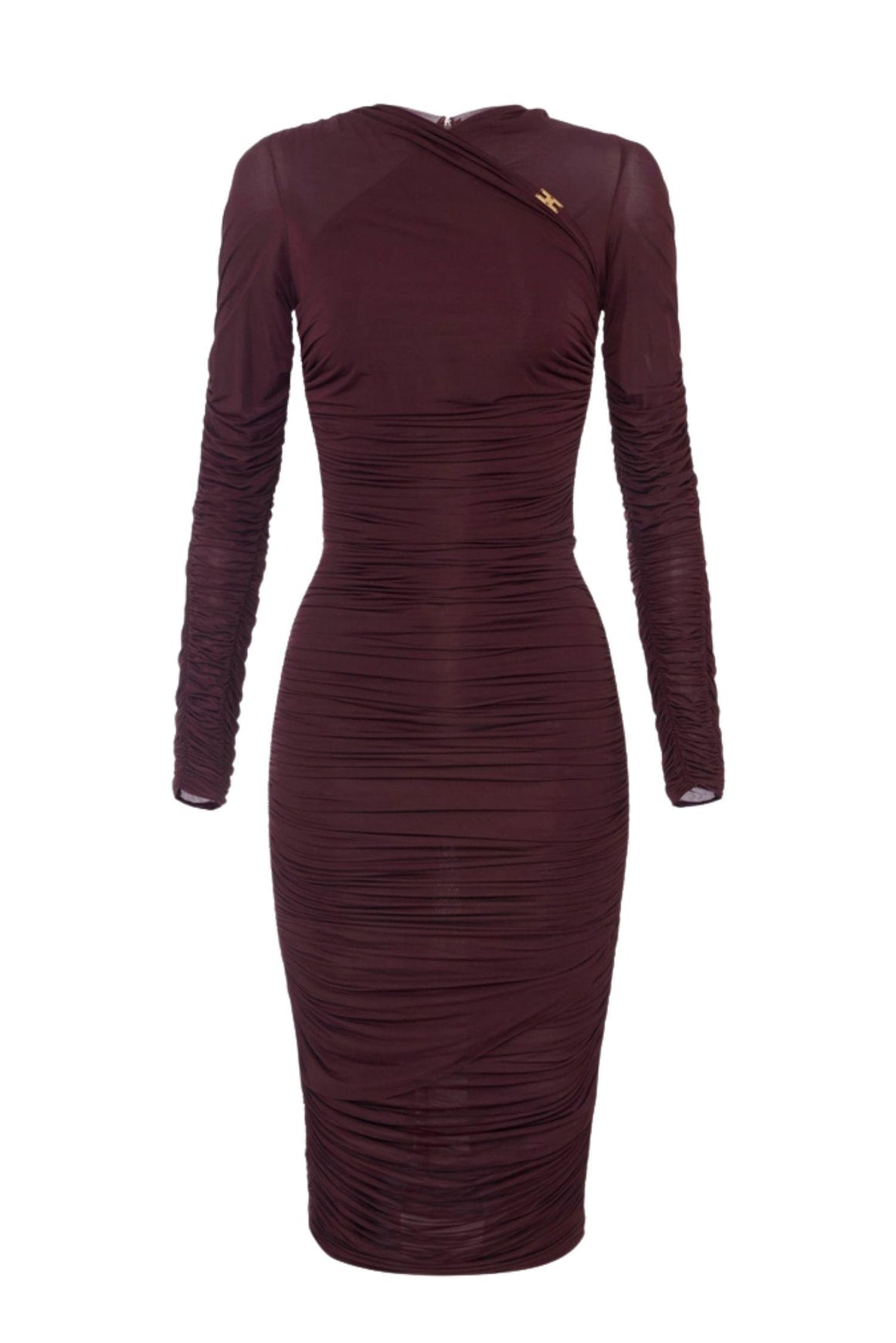  Elisabetta Franchi Abito In Jersey Con Drappeggi Merlot Woman - 1