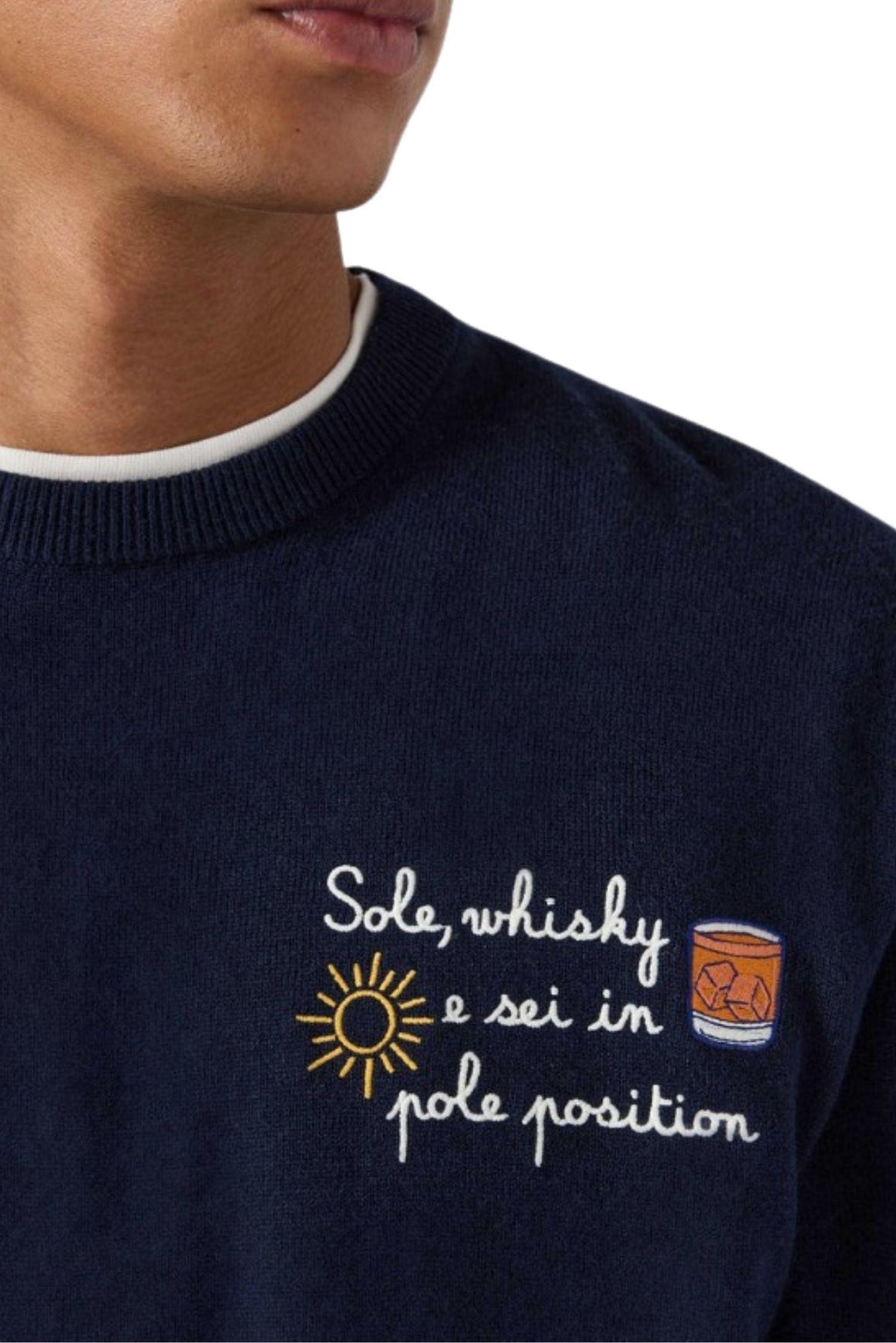  Mc2 Girocollo Heron Light Con Ricamo Sole Uomo - 3