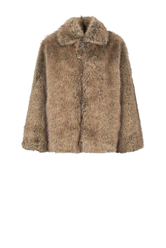 LIU JO Giacca in pelliccia sintetica marrone