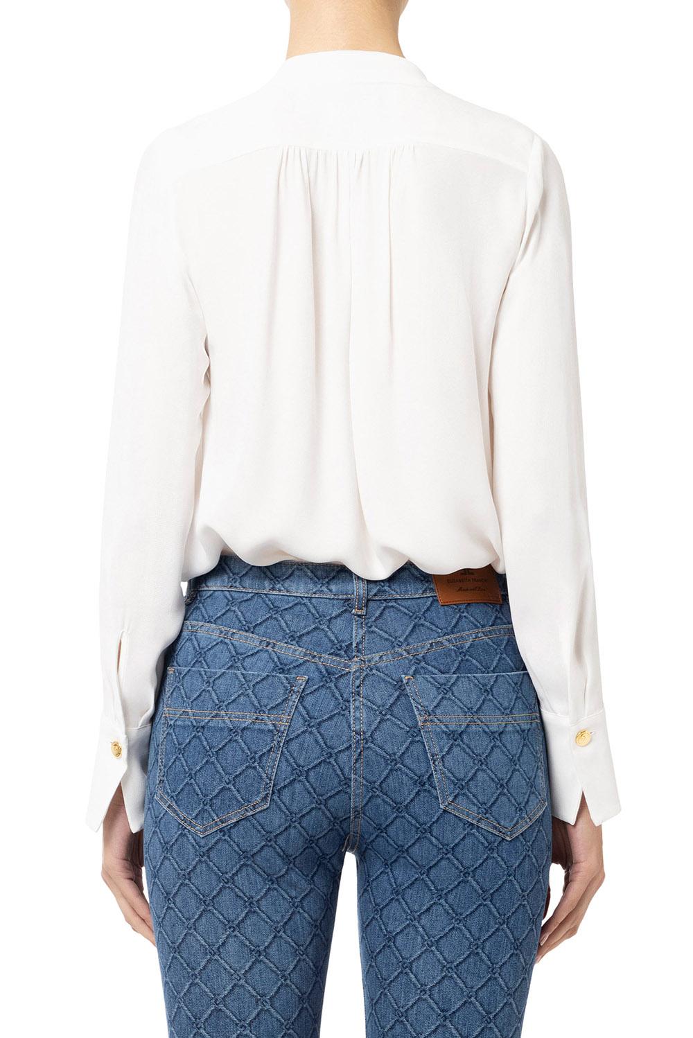  Elisabetta Franchi Camicia In Georgette Avorio Woman - 3