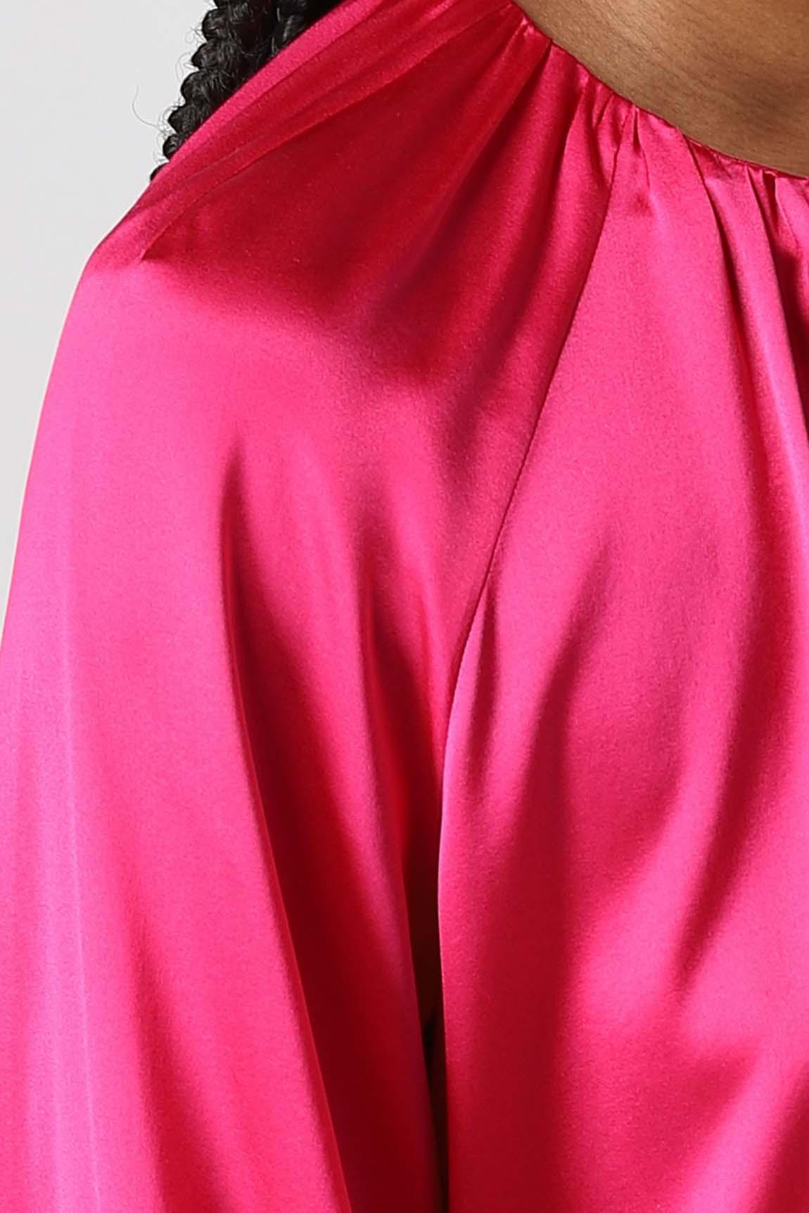  Pinko Blusa Satin Stretch Magenta Woman - 4
