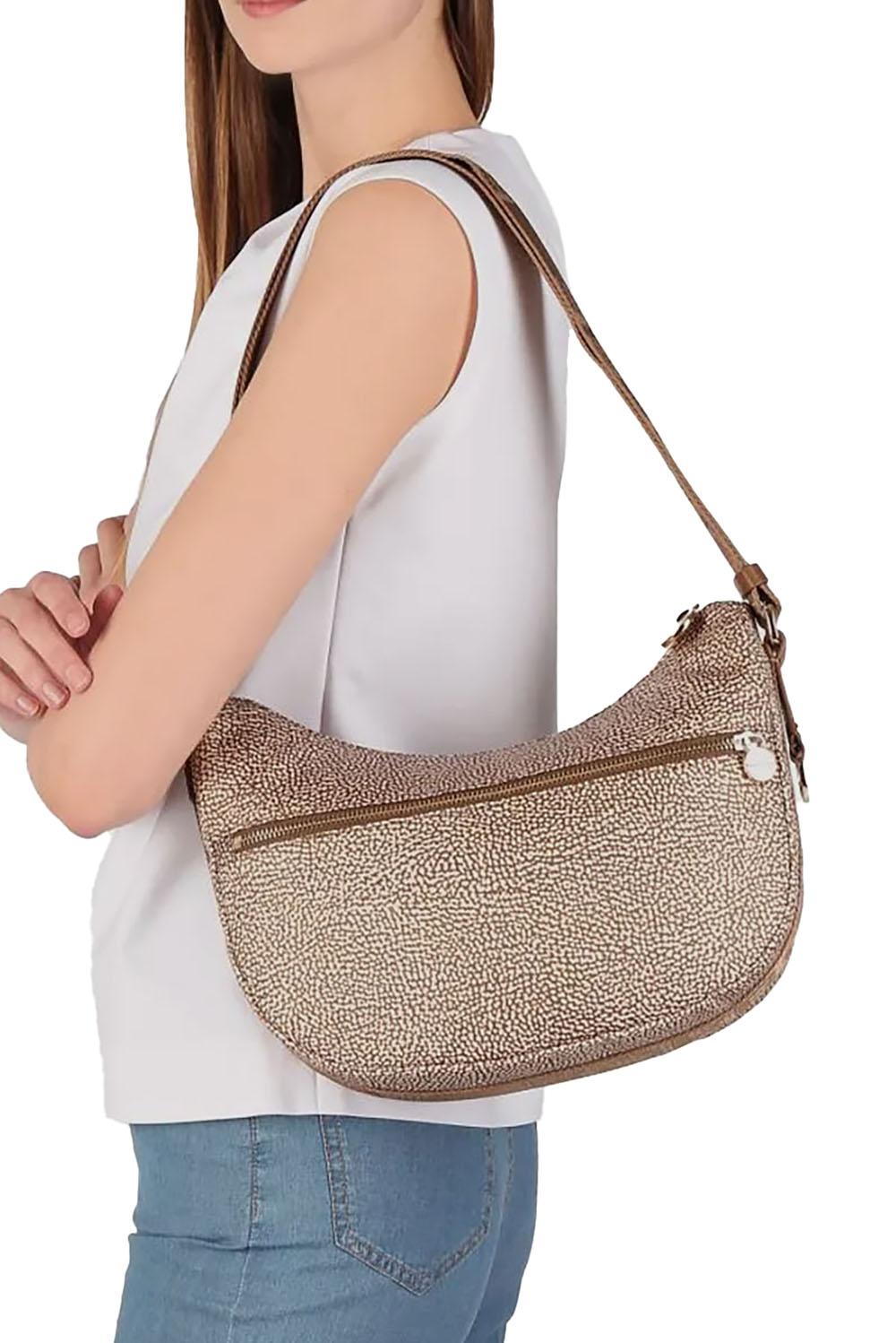  Borbonese Luna Bag Small Beige Marrone Woman - 4